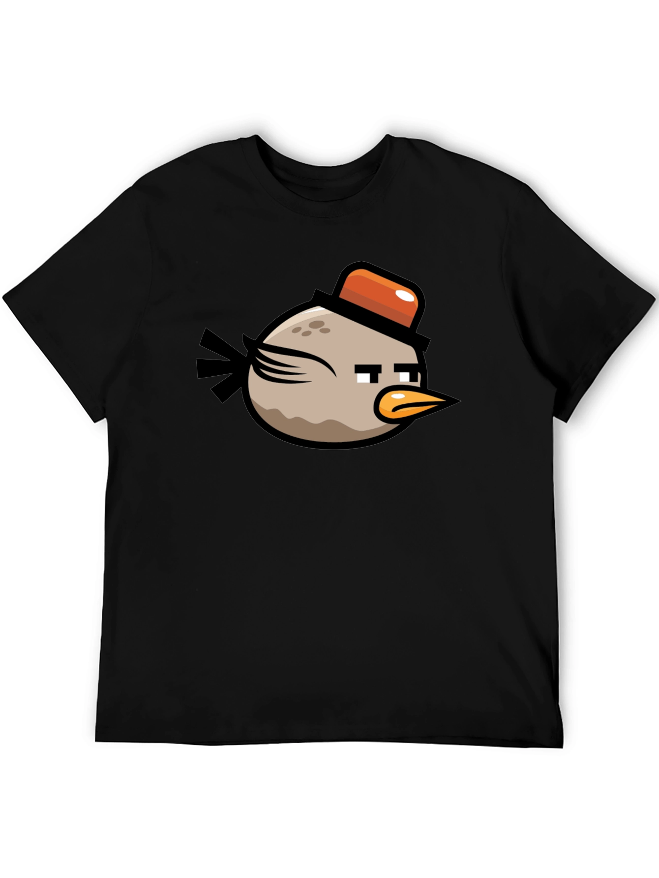Angry Birds Bomb Character Mens Black T-Shirt