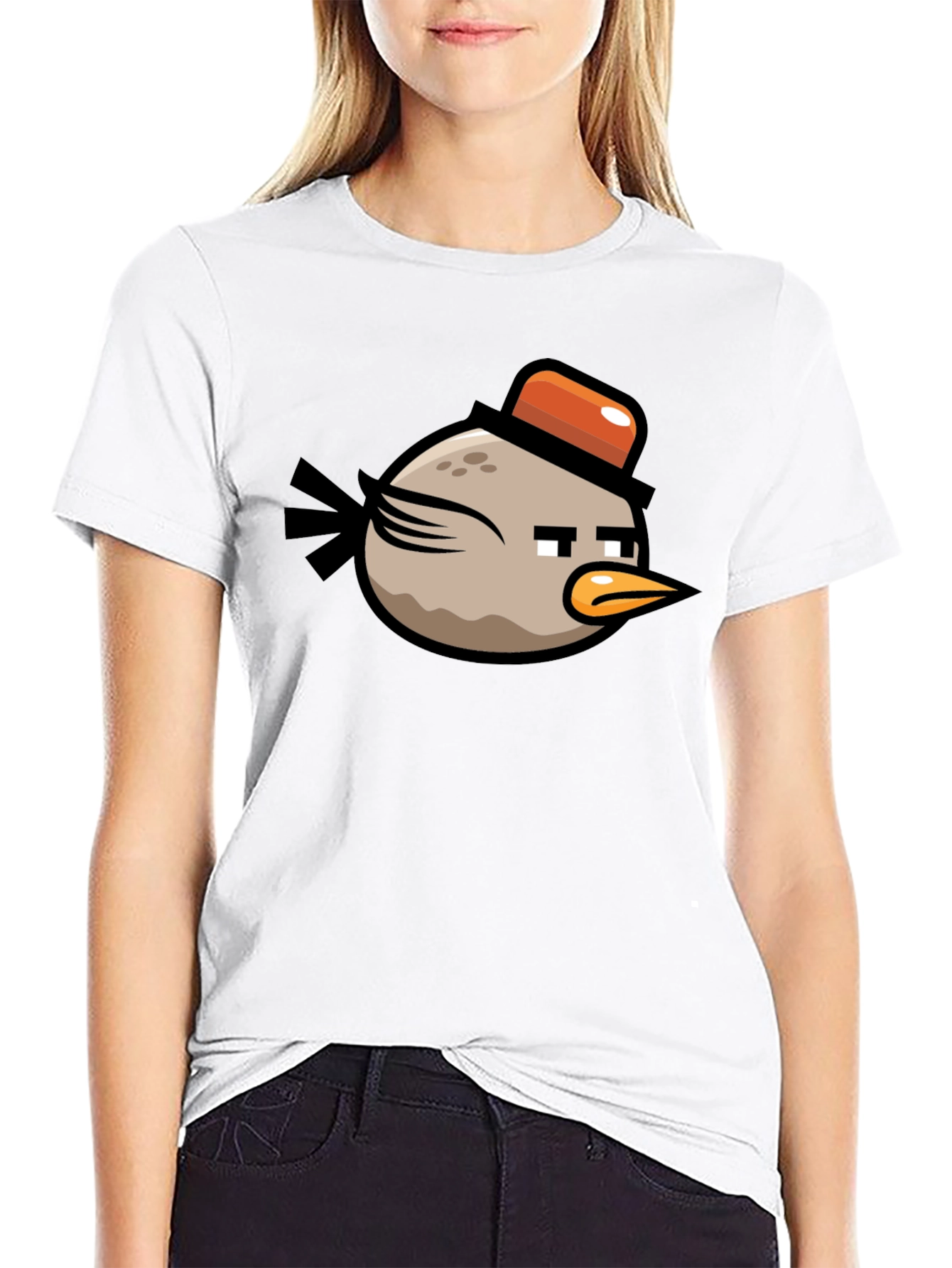 Angry Birds Bomb Character Mens Black T-Shirt