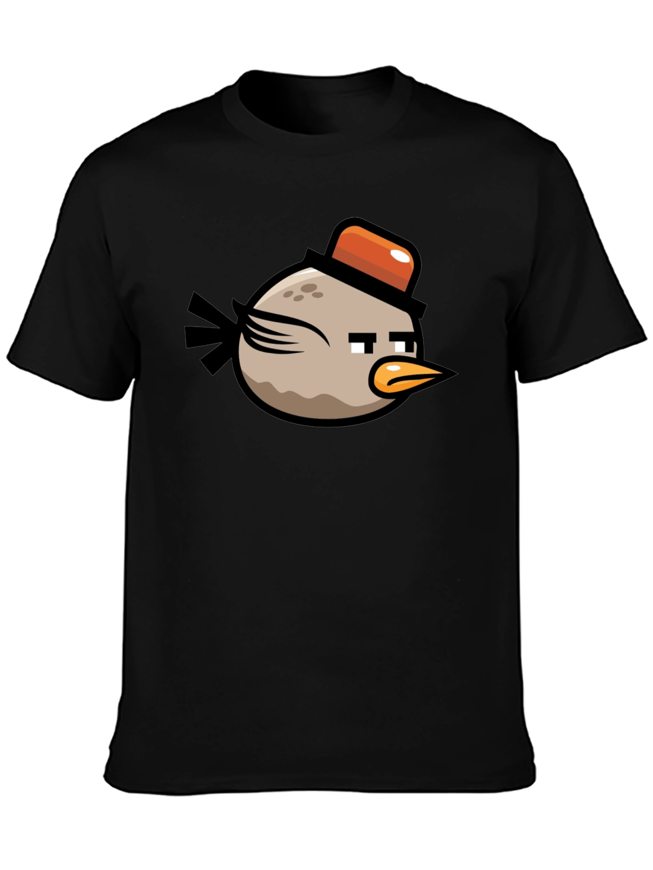 Angry Birds Bomb Character Mens Black T-Shirt