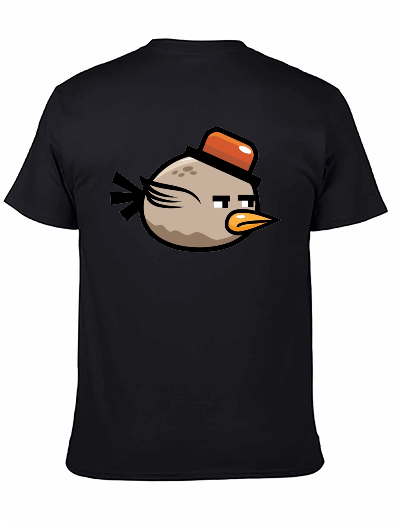 Angry Birds Bomb Character Mens Black T-Shirt