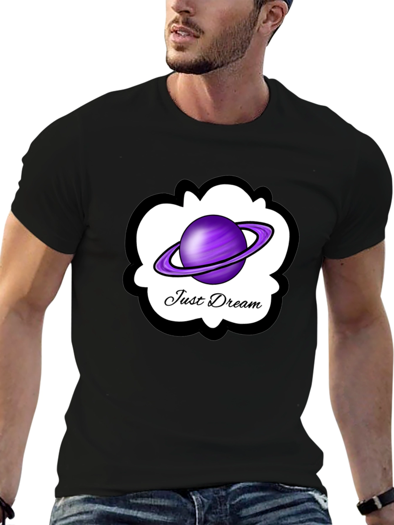 Just Dream Saturn Graphic Tee - Black