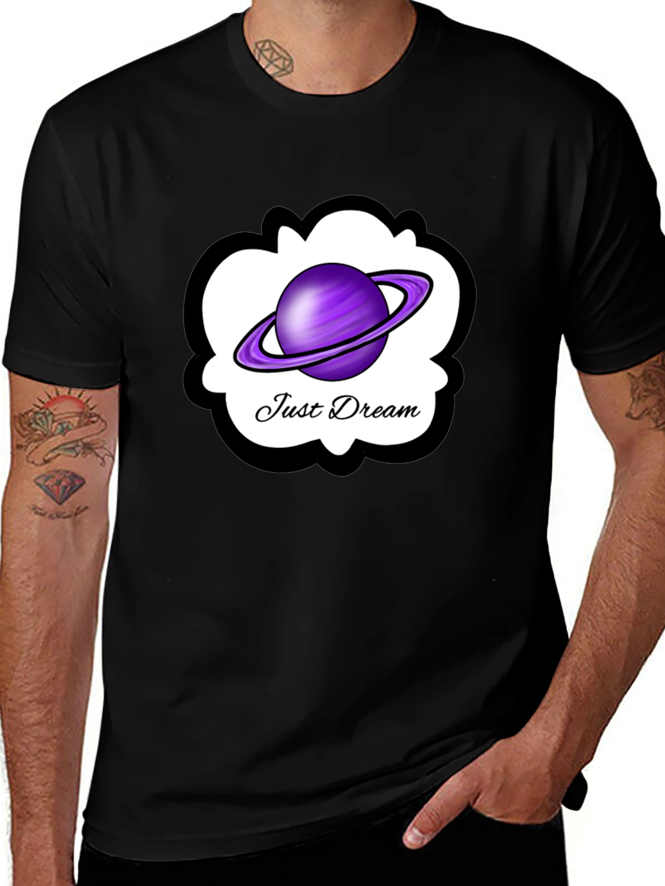 Just Dream Saturn Graphic Tee - Black