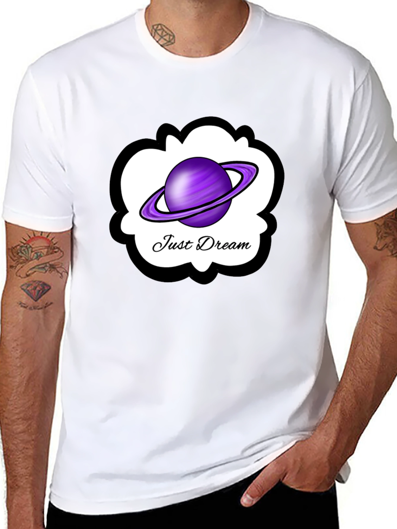 Just Dream Saturn Graphic Tee - Black