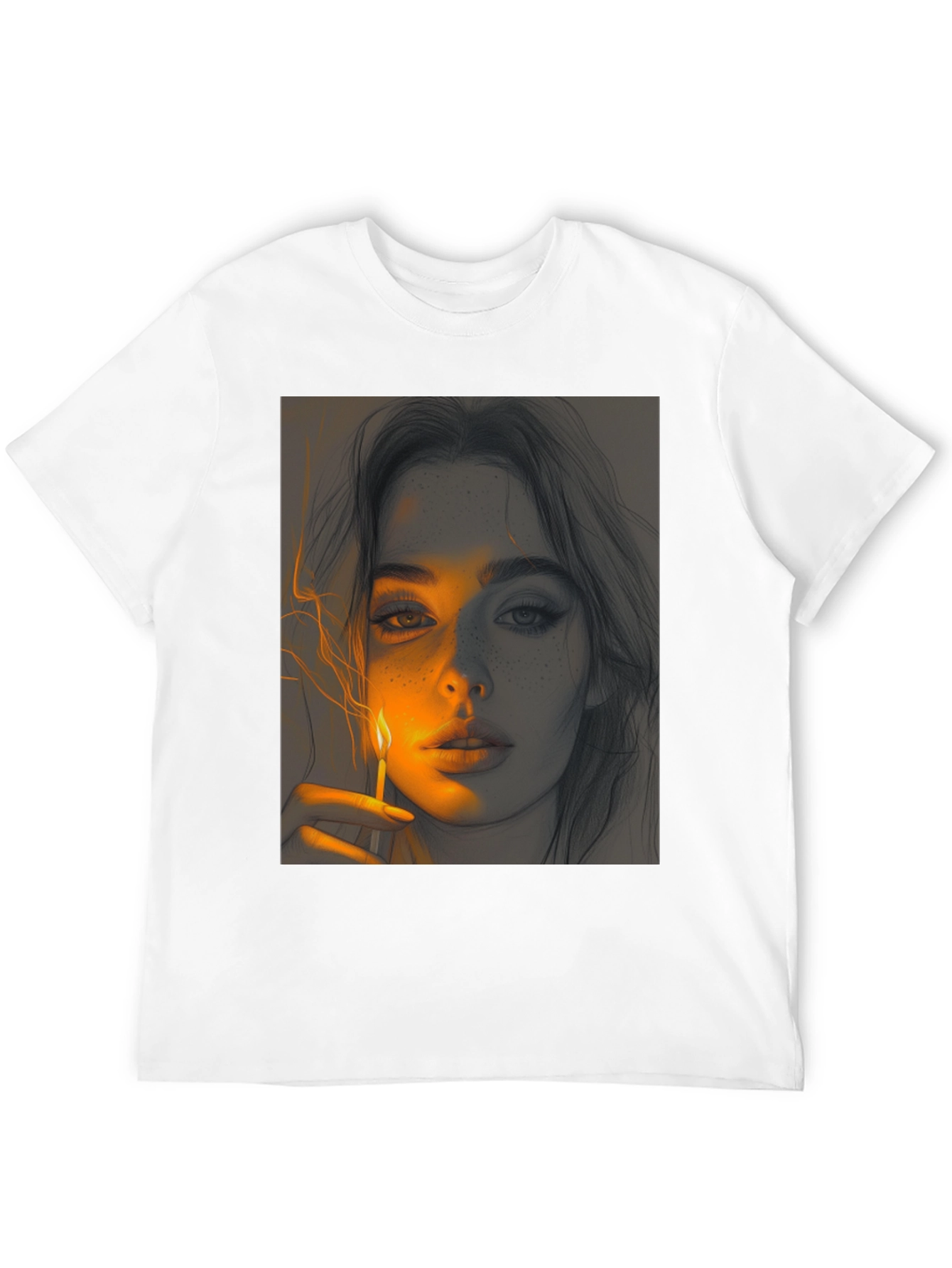 Artistic Portrait Graphic Tee - Soft Black Cotton