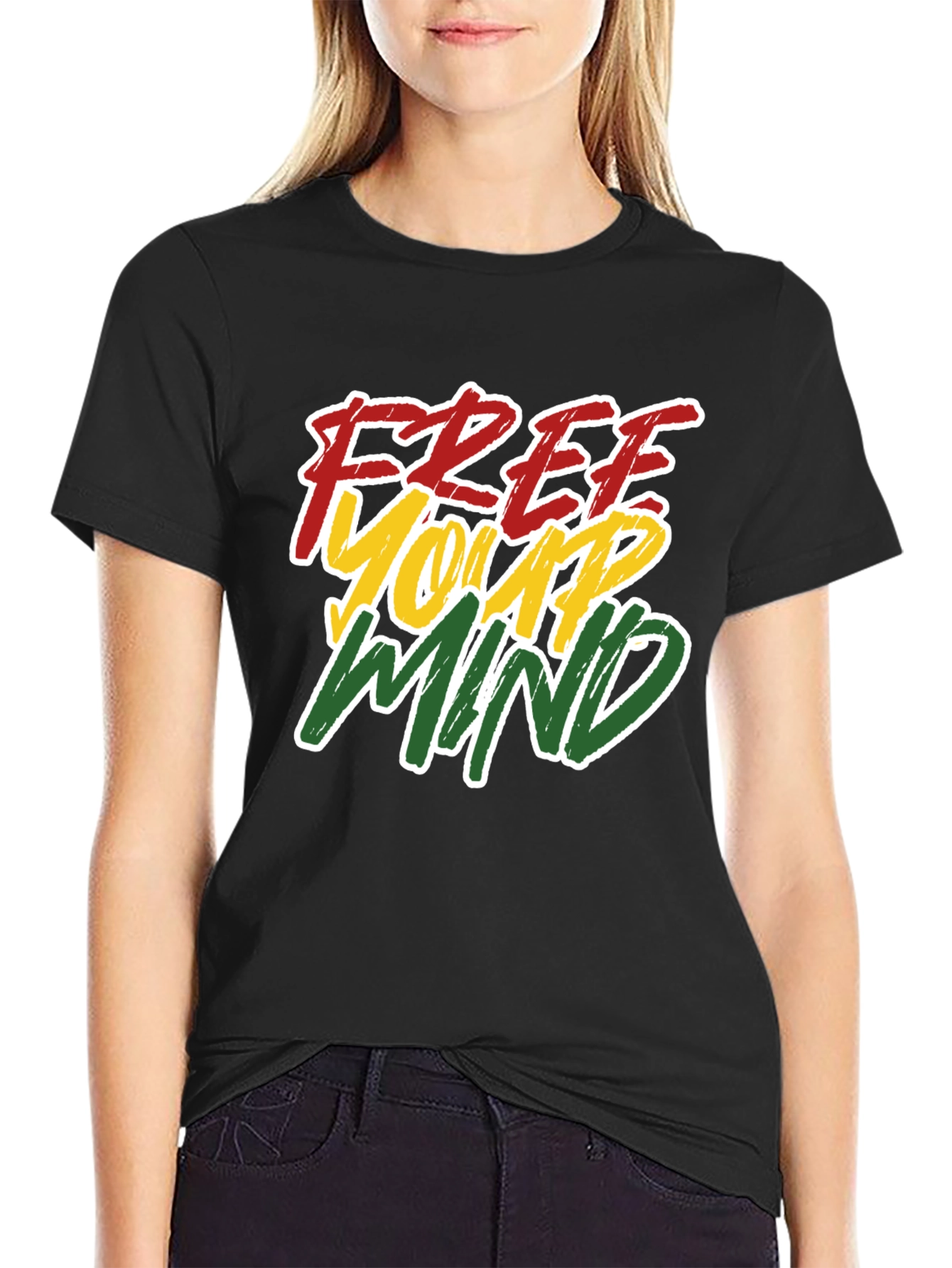 Free Your Mind Black Graphic Tee