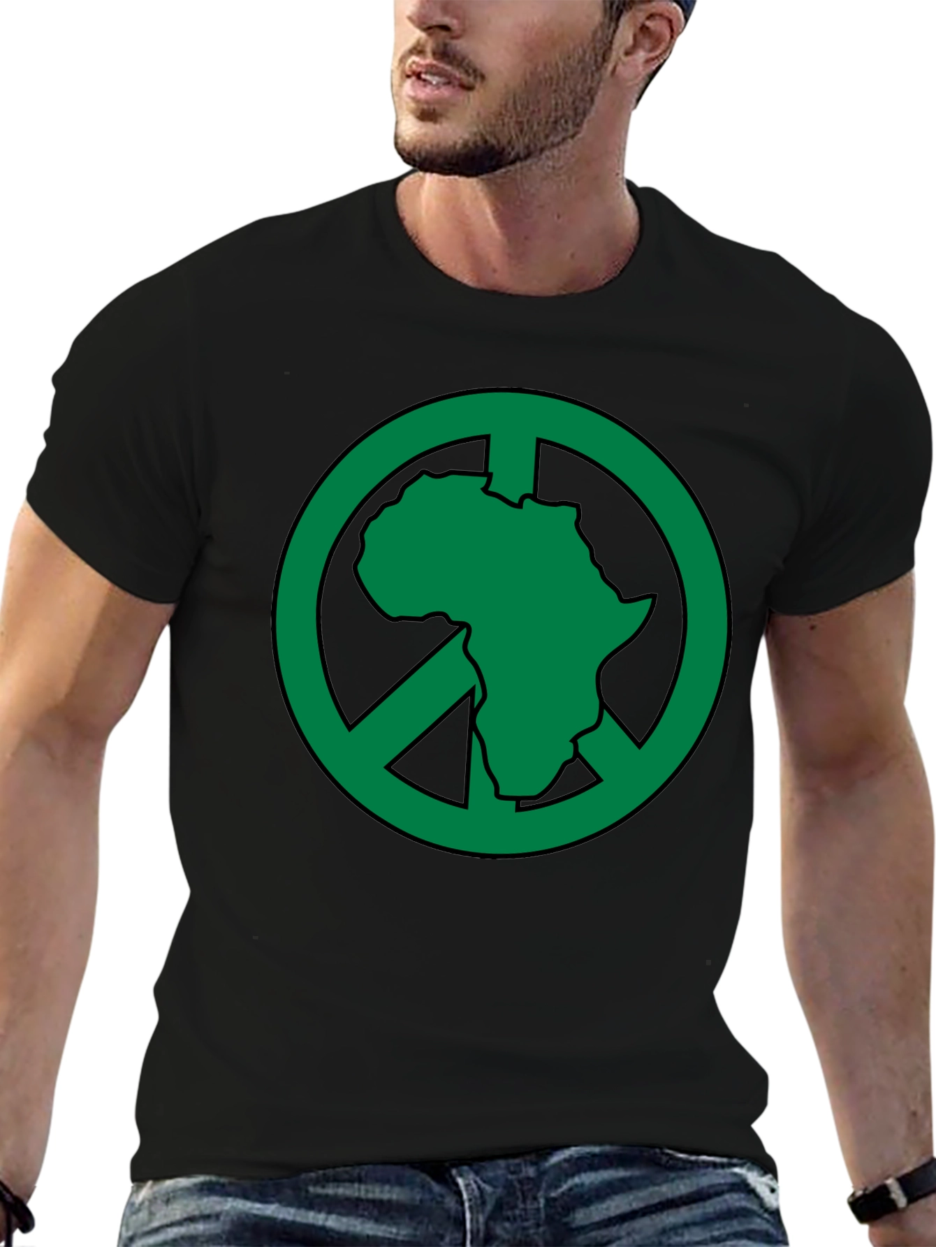 Africa Peace Sign T-Shirt - Green