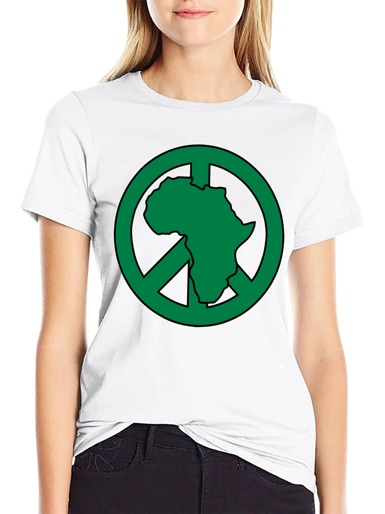Africa Peace Sign T-Shirt - Green