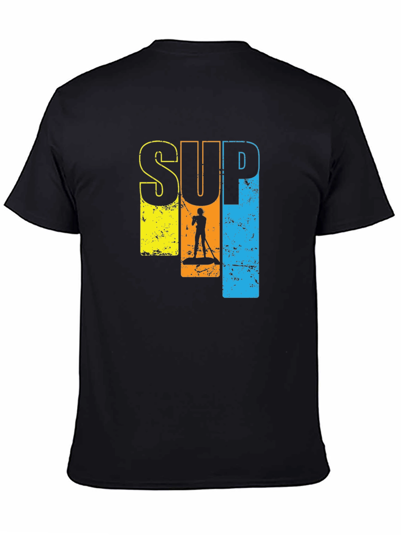 SUP Paddle Boarding Graphic T-Shirt - Black