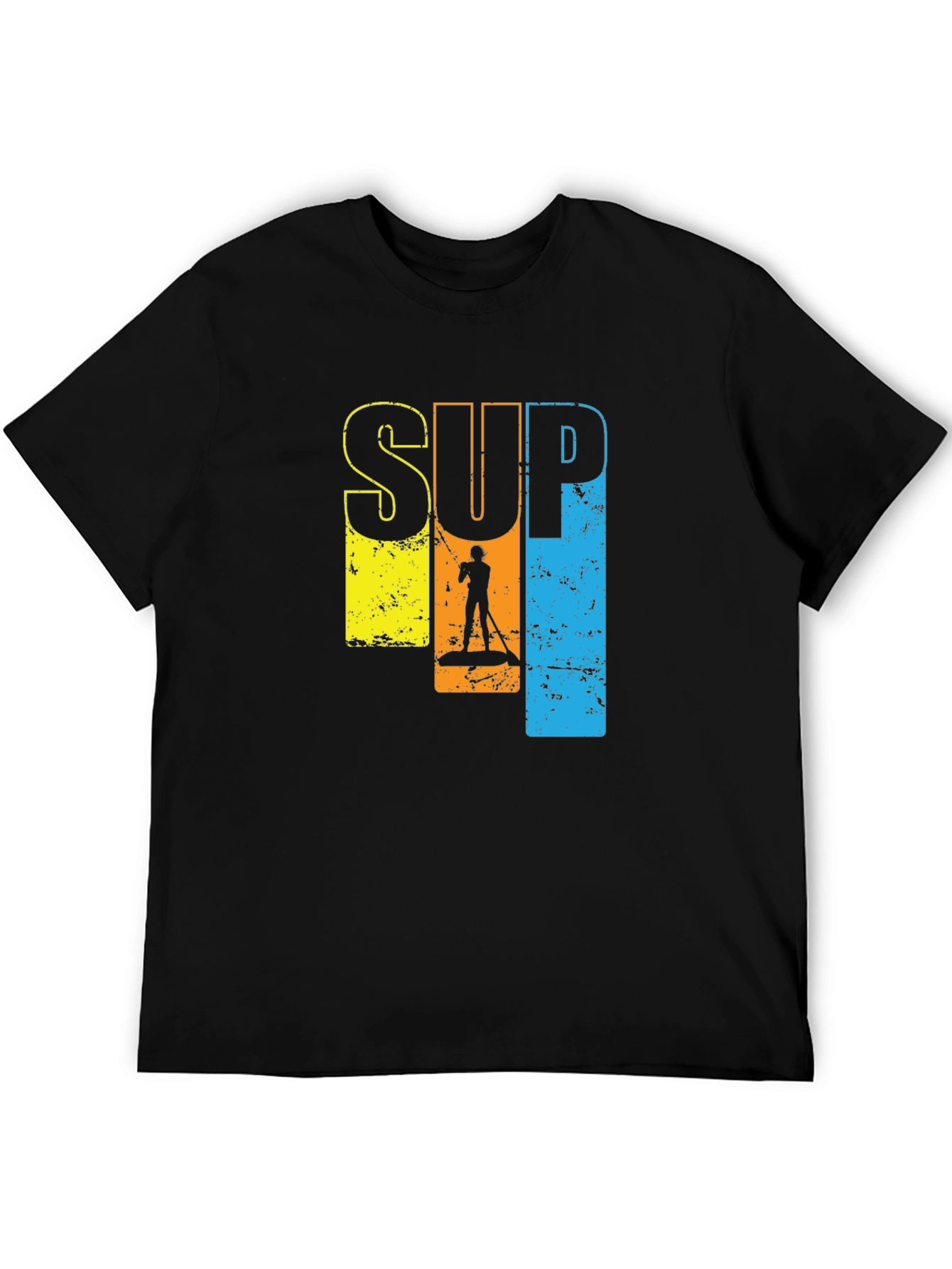 SUP Paddle Boarding Graphic T-Shirt - Black