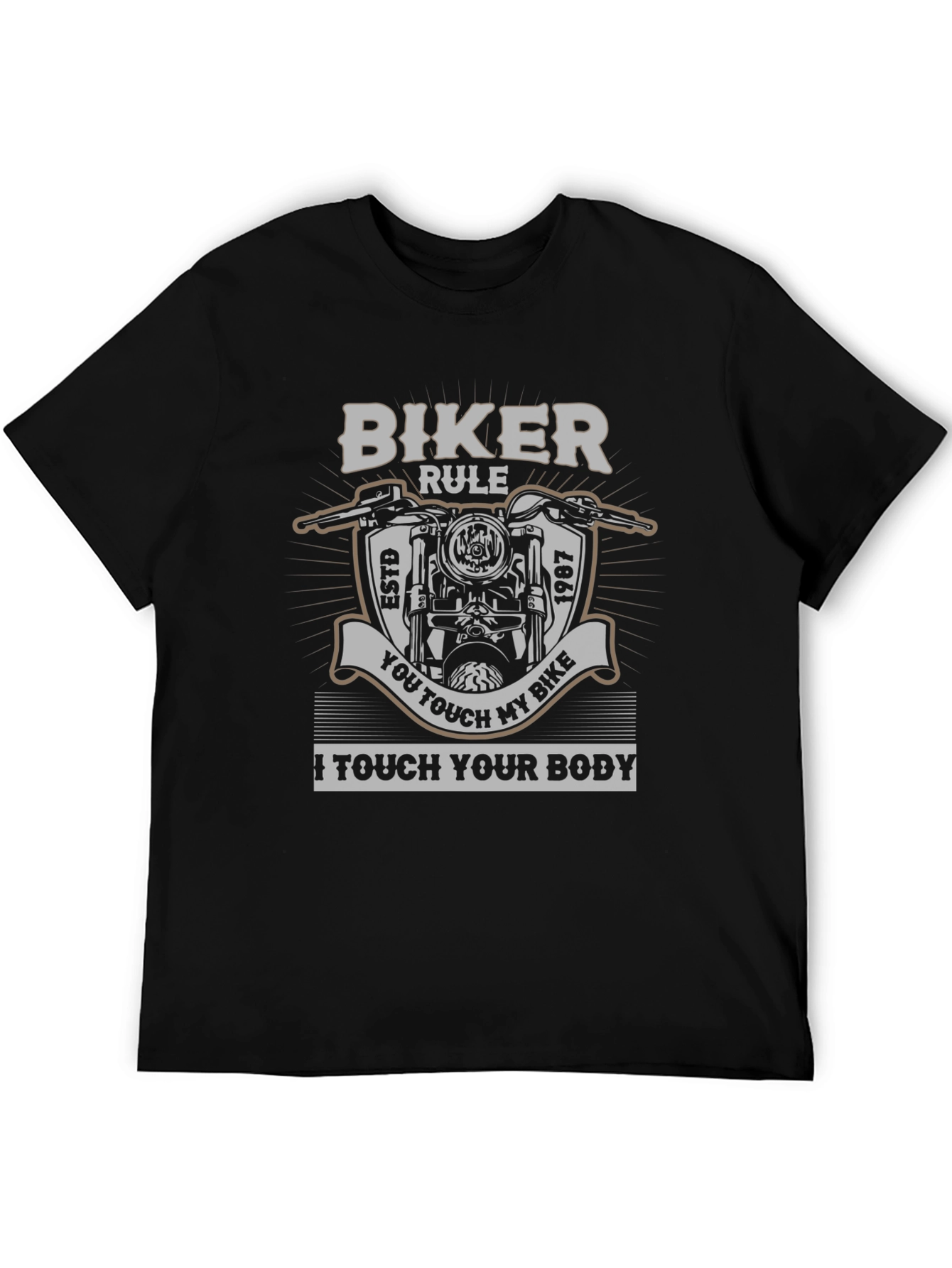 Biker Rule T-Shirt - Motorcycle Graphic Tee