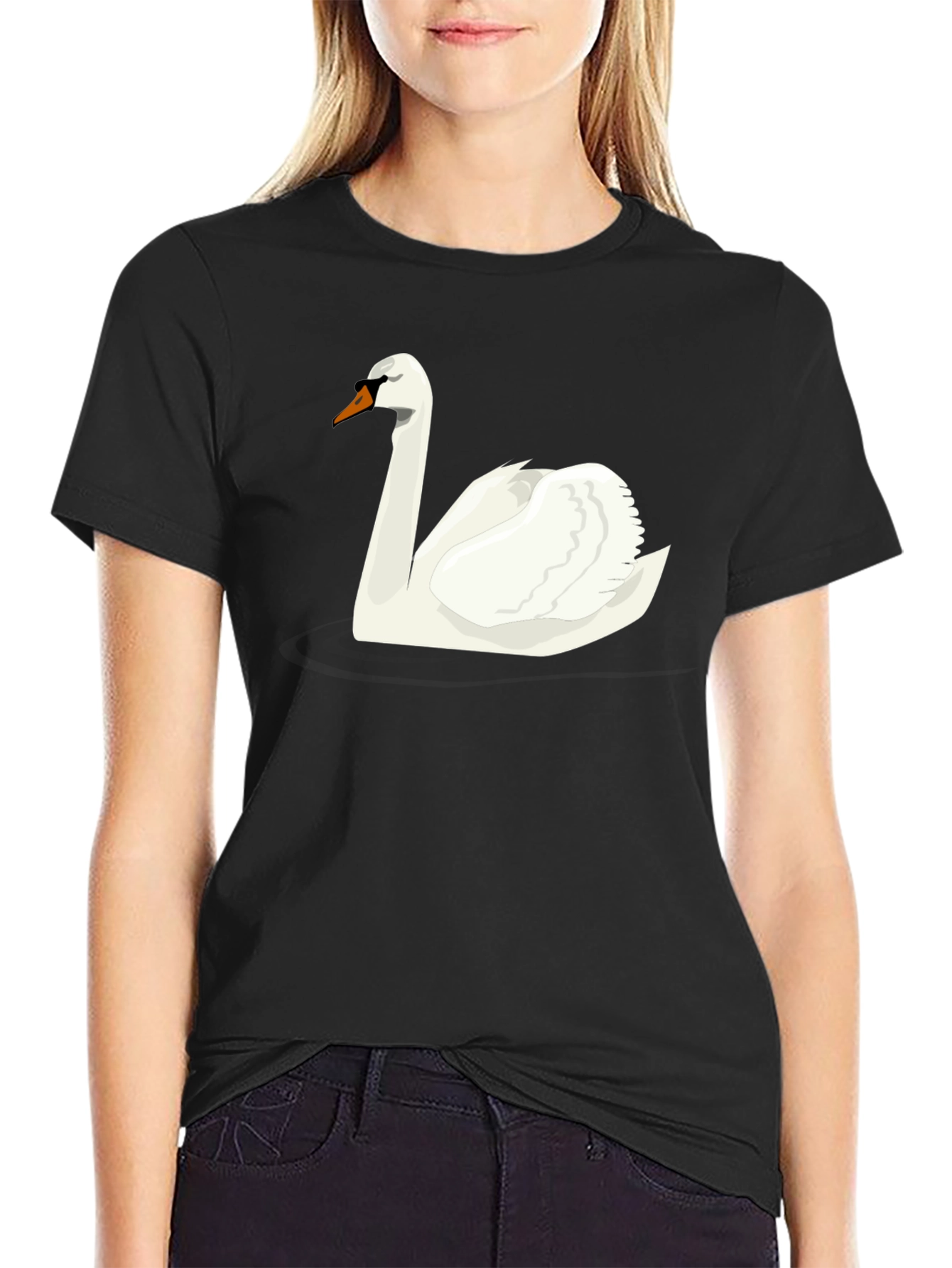 Swan Graphic Black T-Shirt