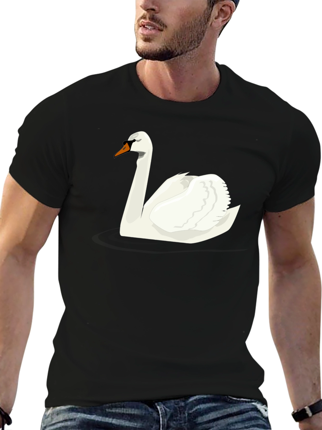 Swan Graphic Black T-Shirt
