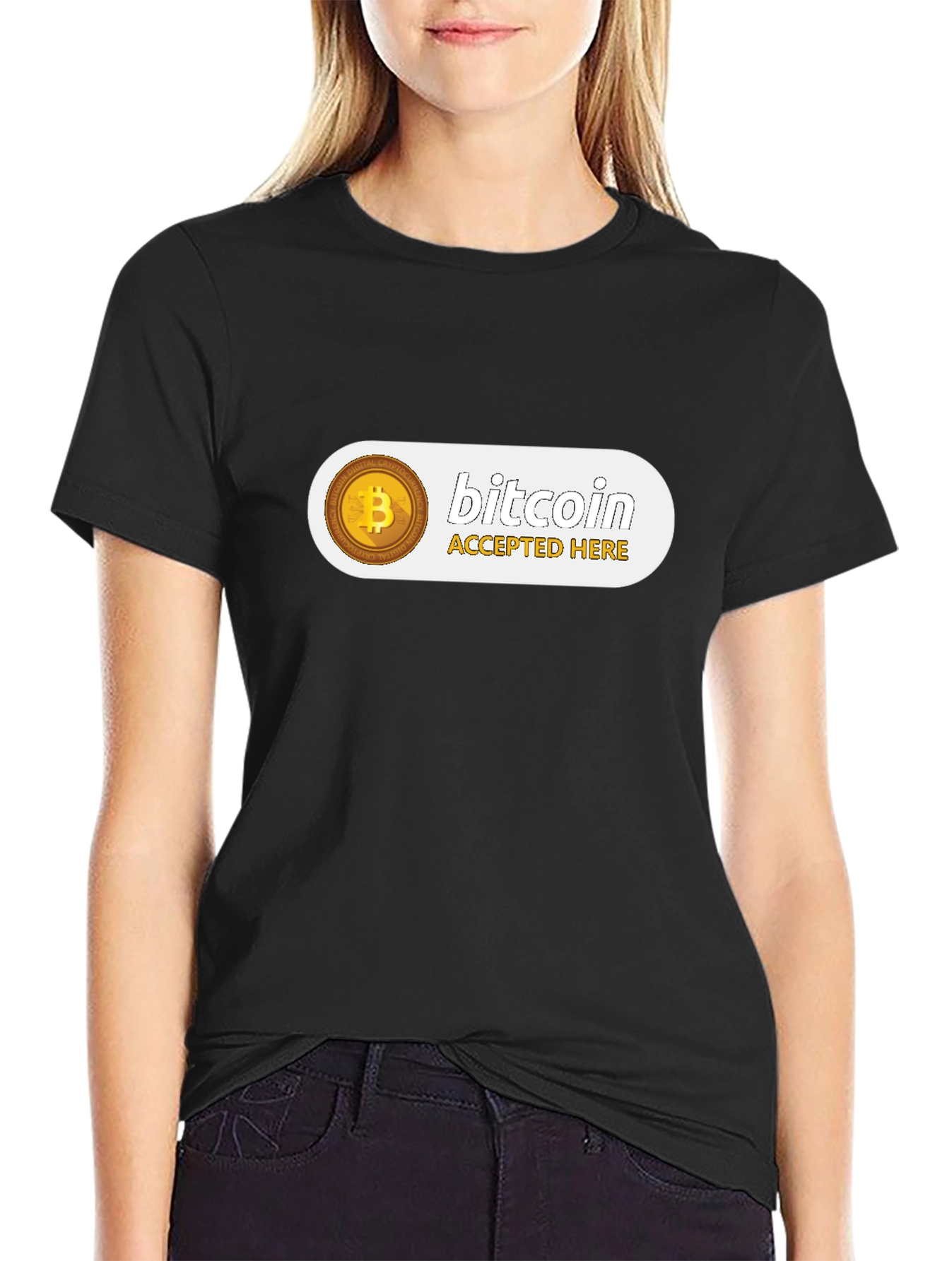 Bitcoin Accepted Here Black T-Shirt
