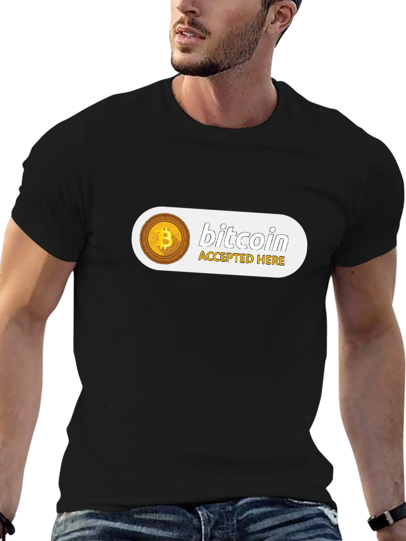 Bitcoin Accepted Here Black T-Shirt