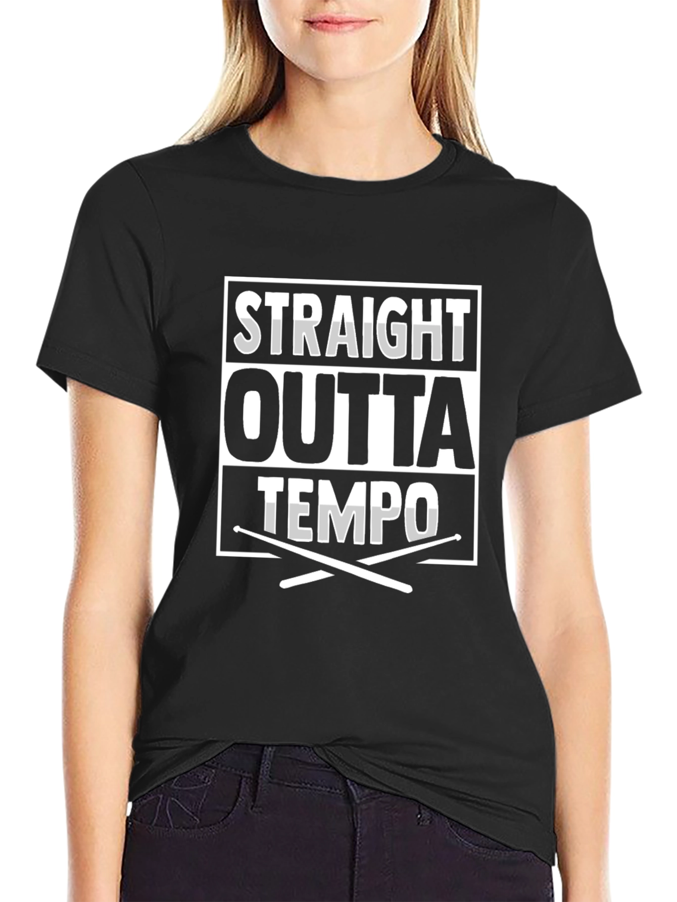 Straight Outta Tempo T-Shirt - Drummer Musician Tee