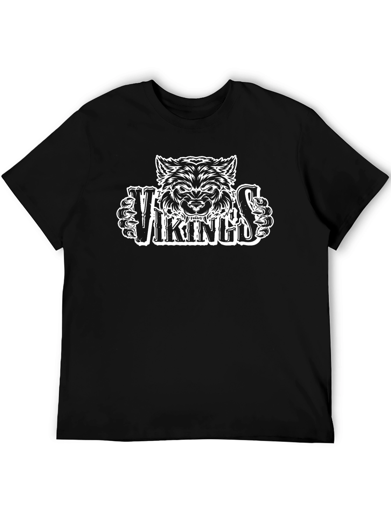 Vikings Wolf Graphic Black T-Shirt