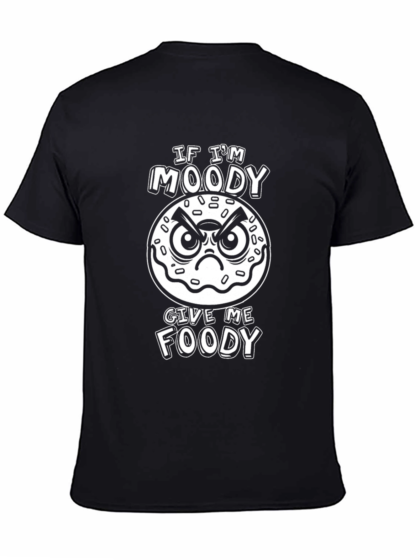 Moody Foody T-Shirt - Black Novelty Tee