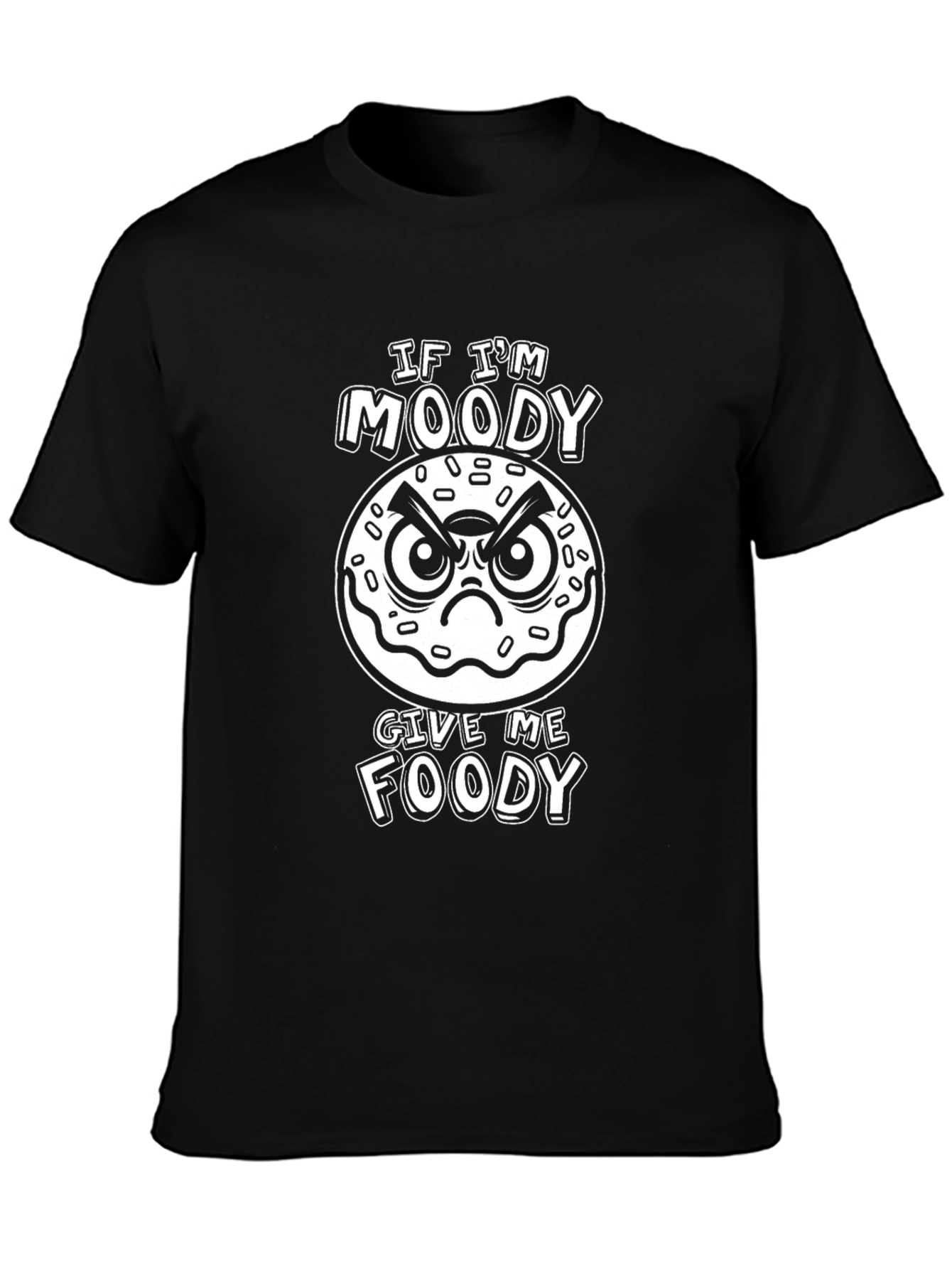 Moody Foody T-Shirt - Black Novelty Tee