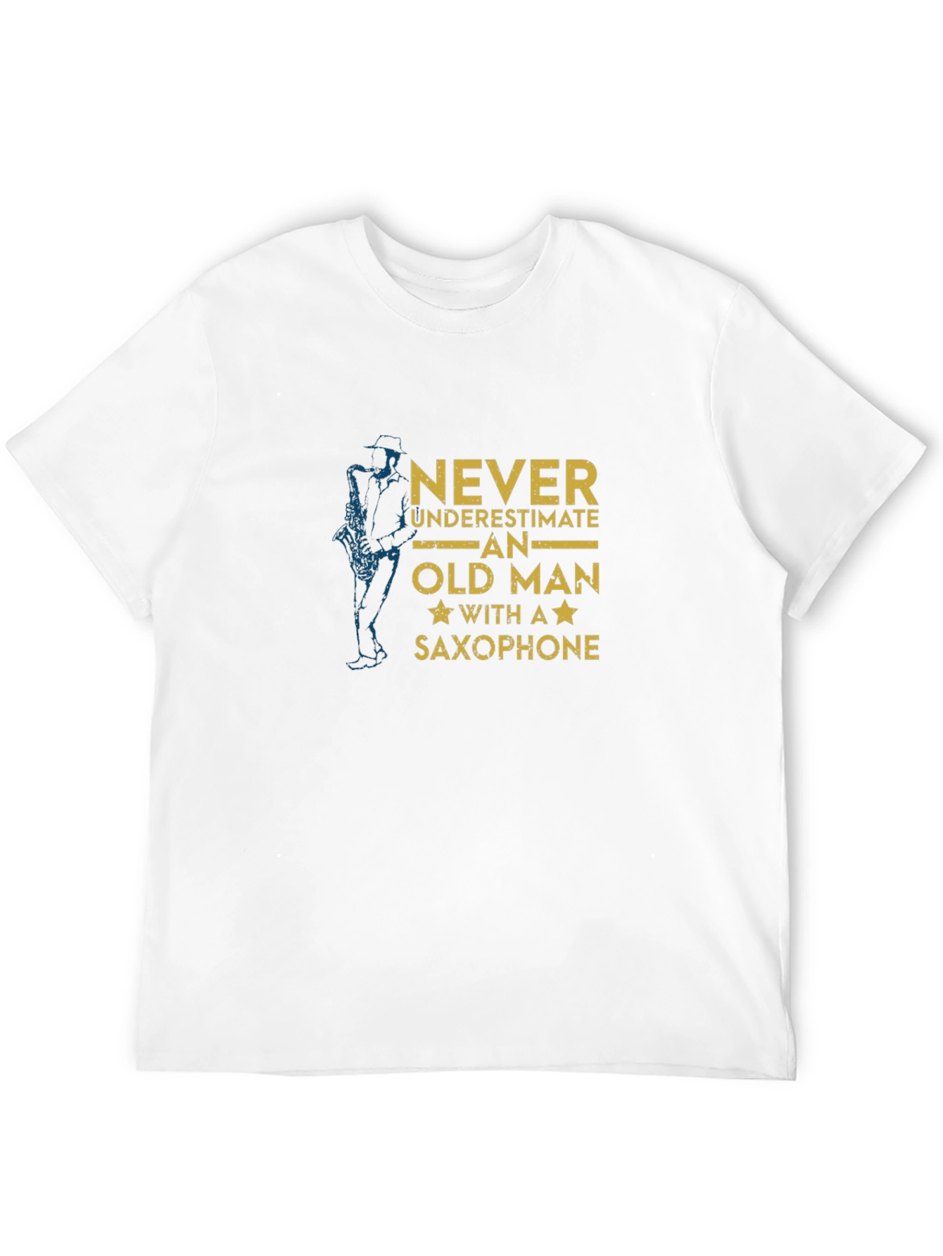 Never Underestimate Old Man Saxophone T-Shirt