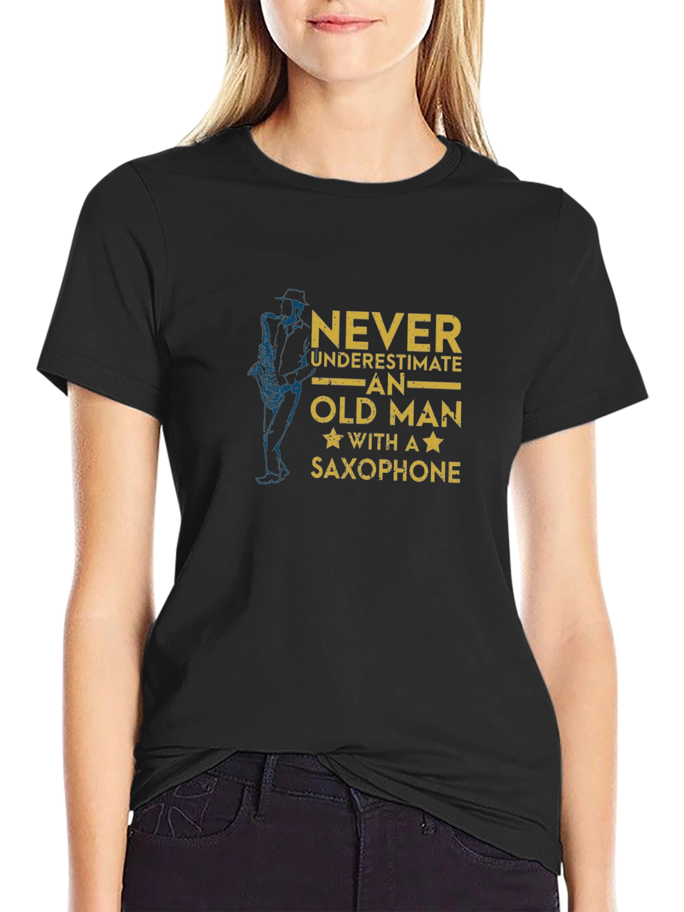 Never Underestimate Old Man Saxophone T-Shirt