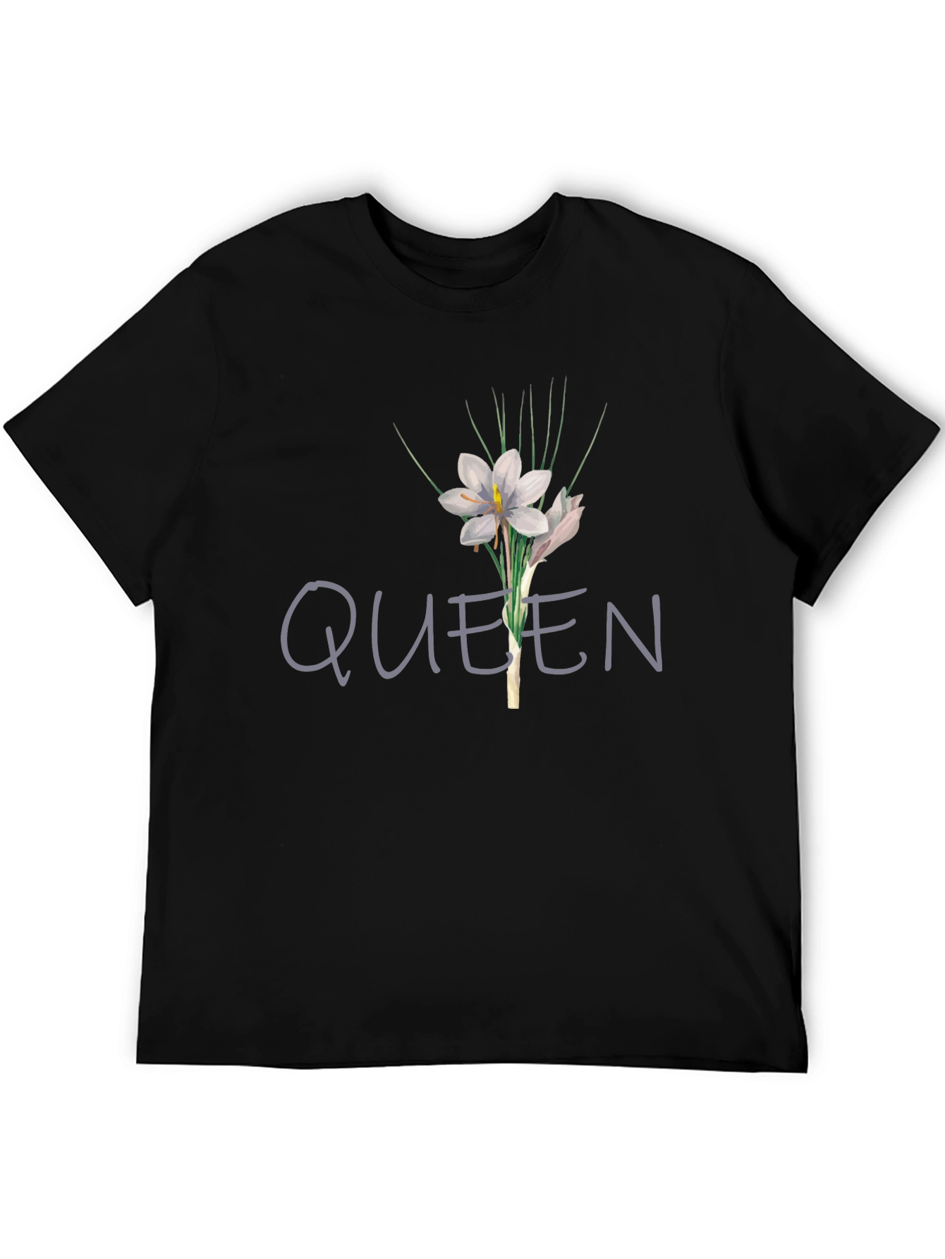 Queen Floral Graphic T-Shirt - Black