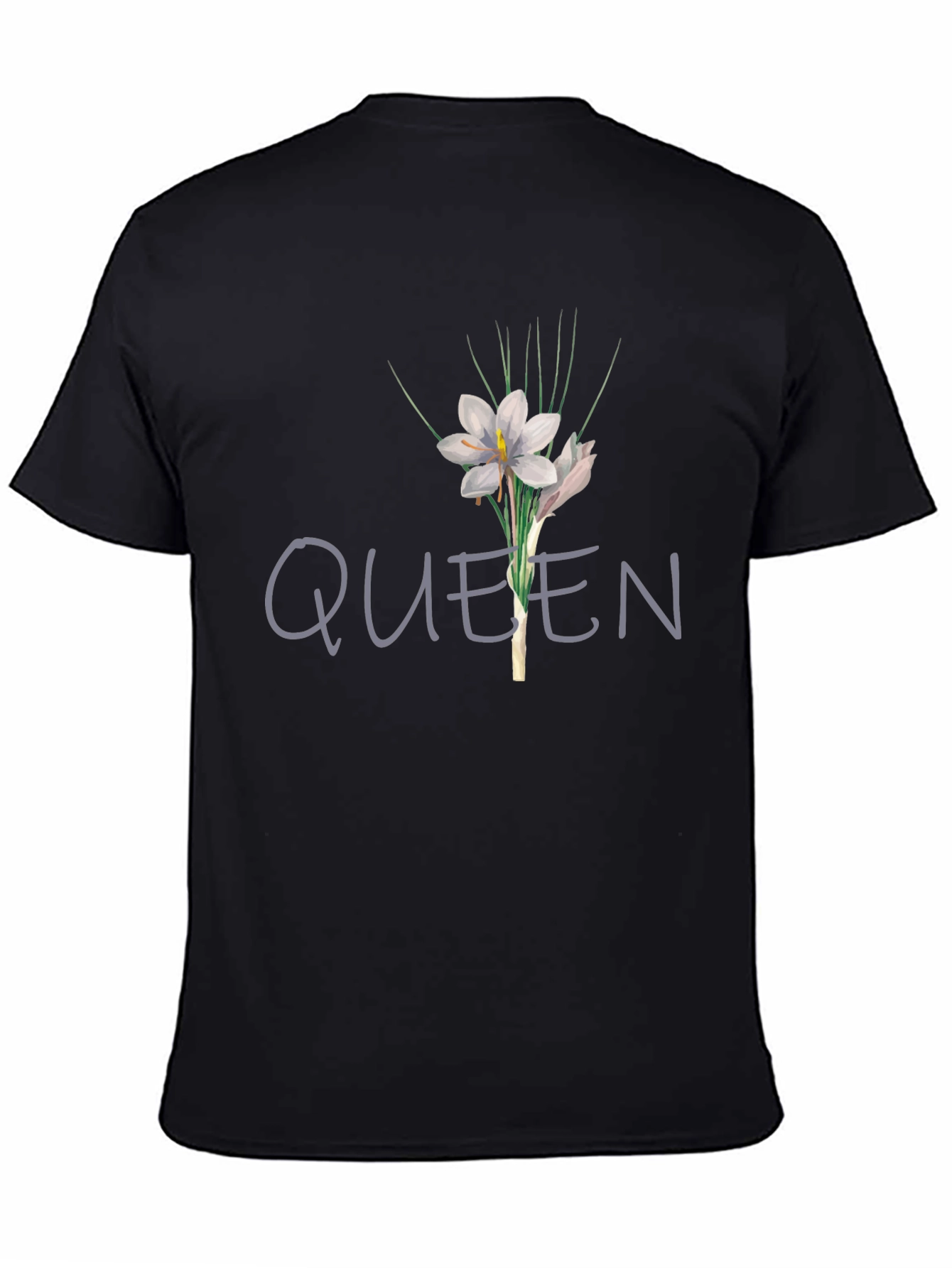 Queen Floral Graphic T-Shirt - Black