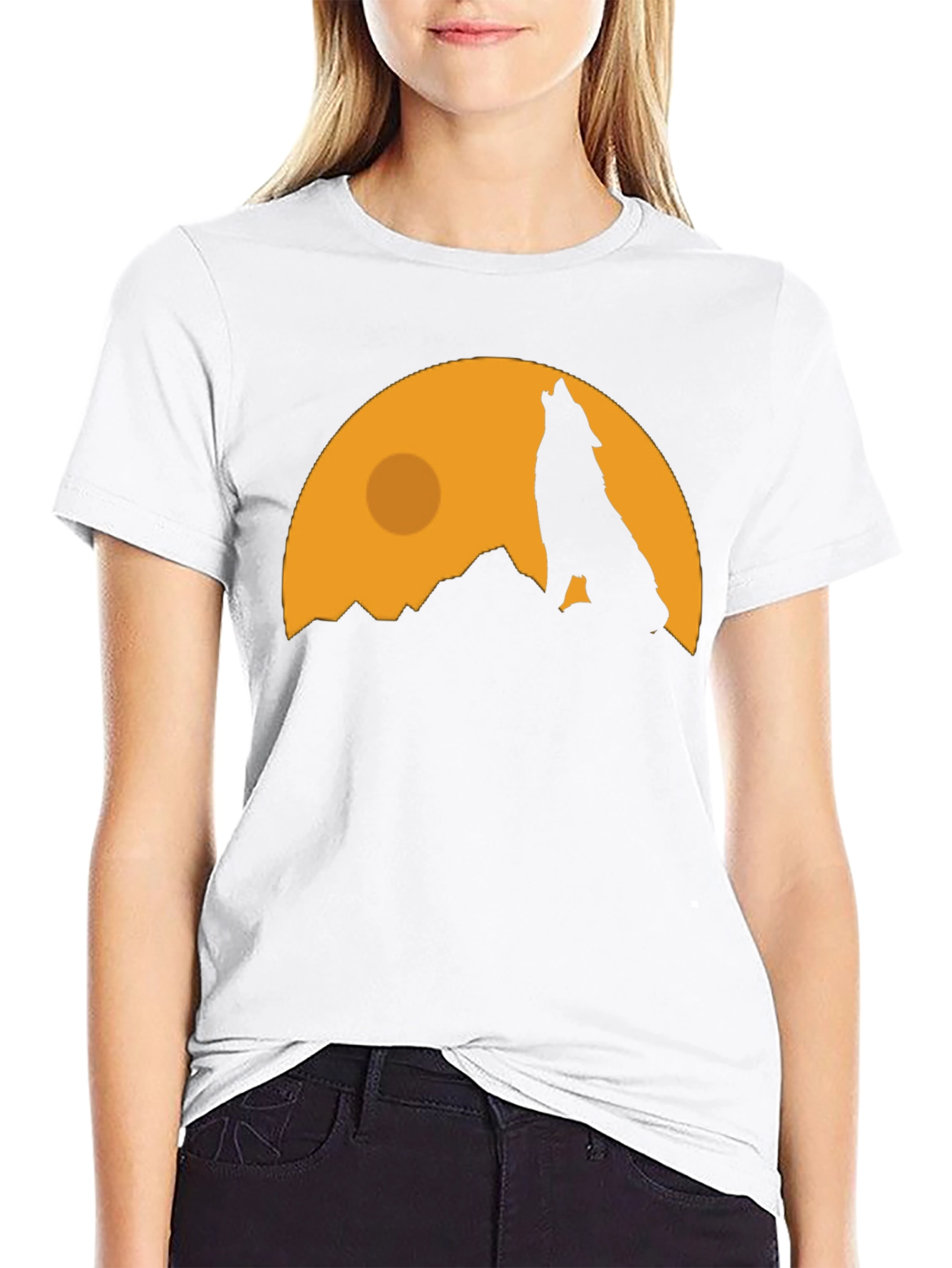 Wolf Howling at Moon Graphic Tee
