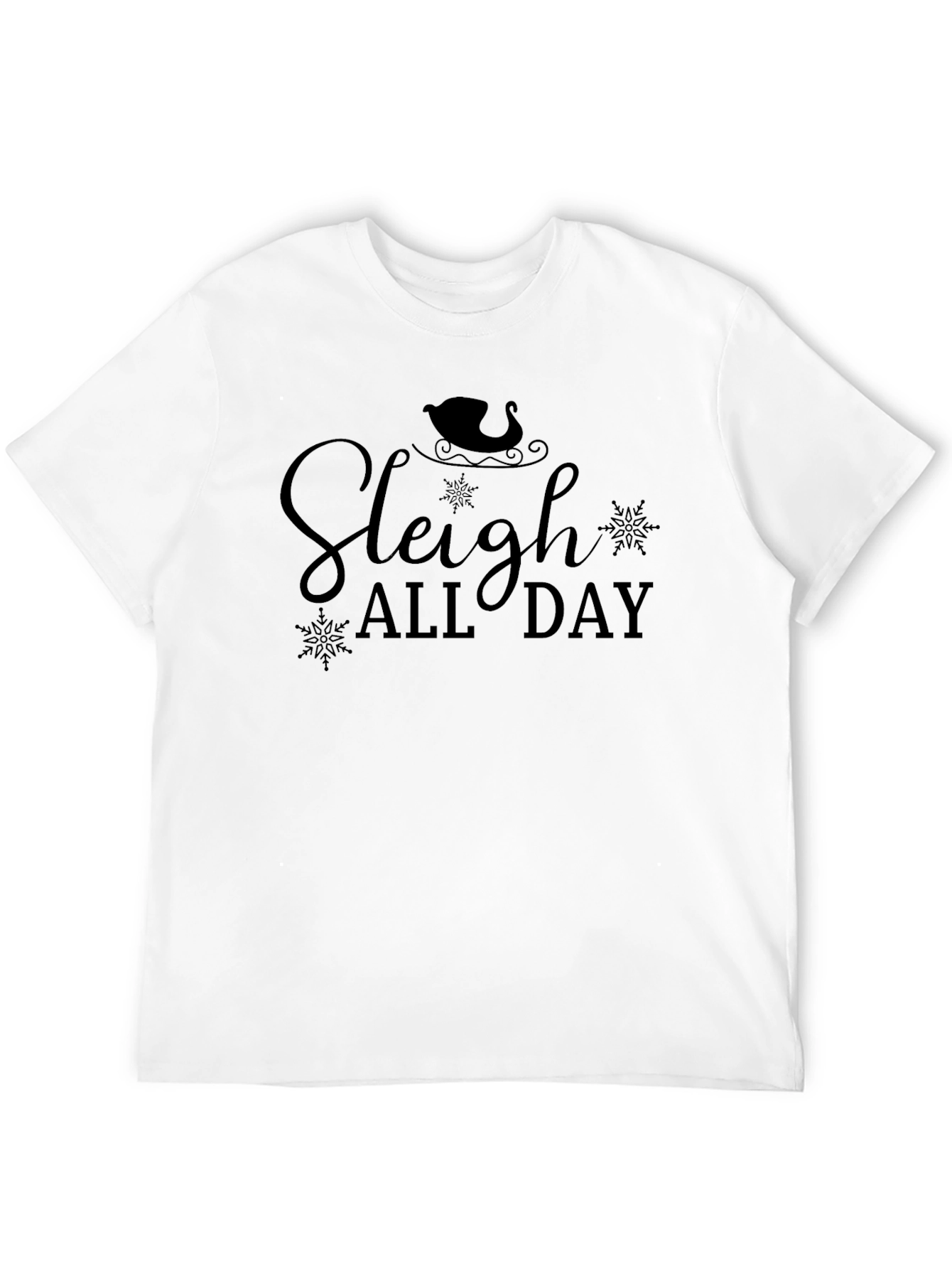 Sleigh All Day Black Graphic T-Shirt
