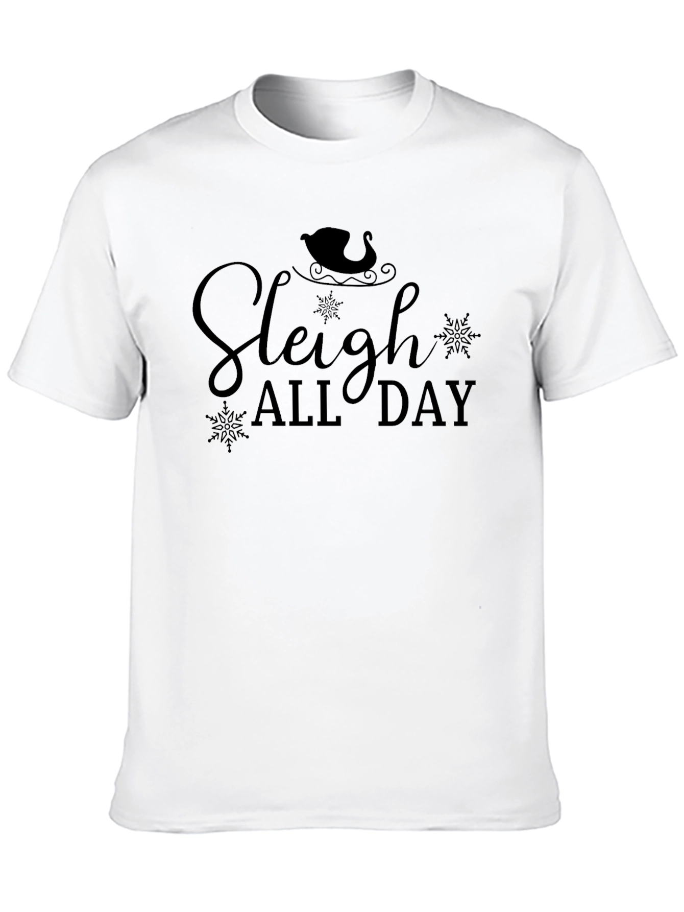 Sleigh All Day Black Graphic T-Shirt