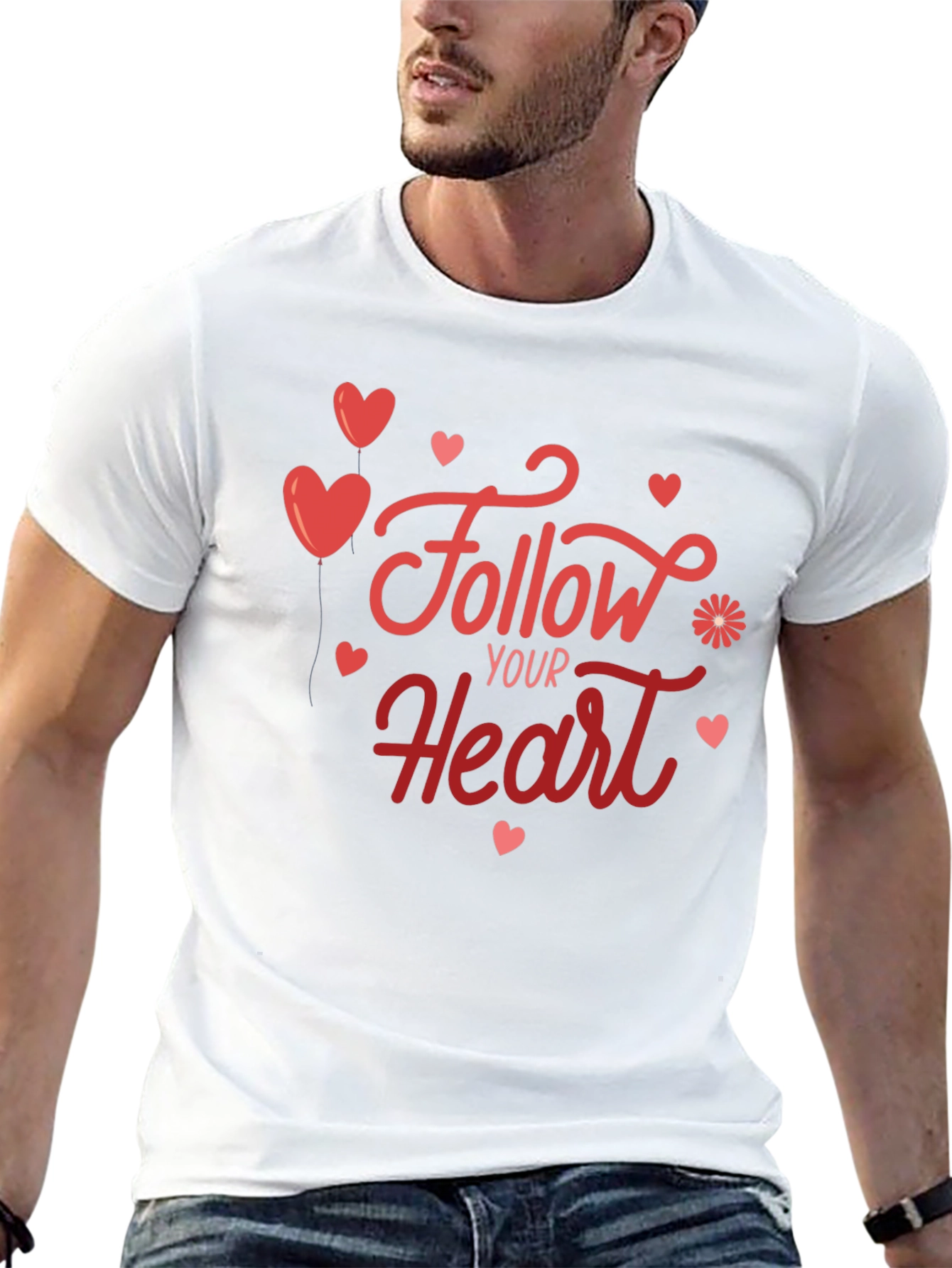 Follow Your Heart Graphic Tee - Soft Black T-Shirt