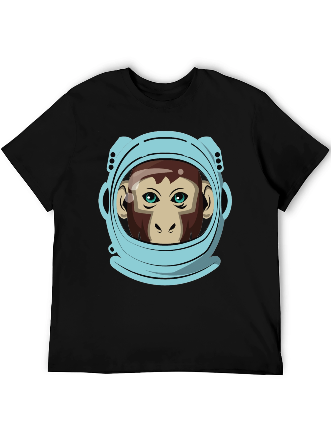 Astronaut Monkey Graphic T-Shirt - Crew Neck Black