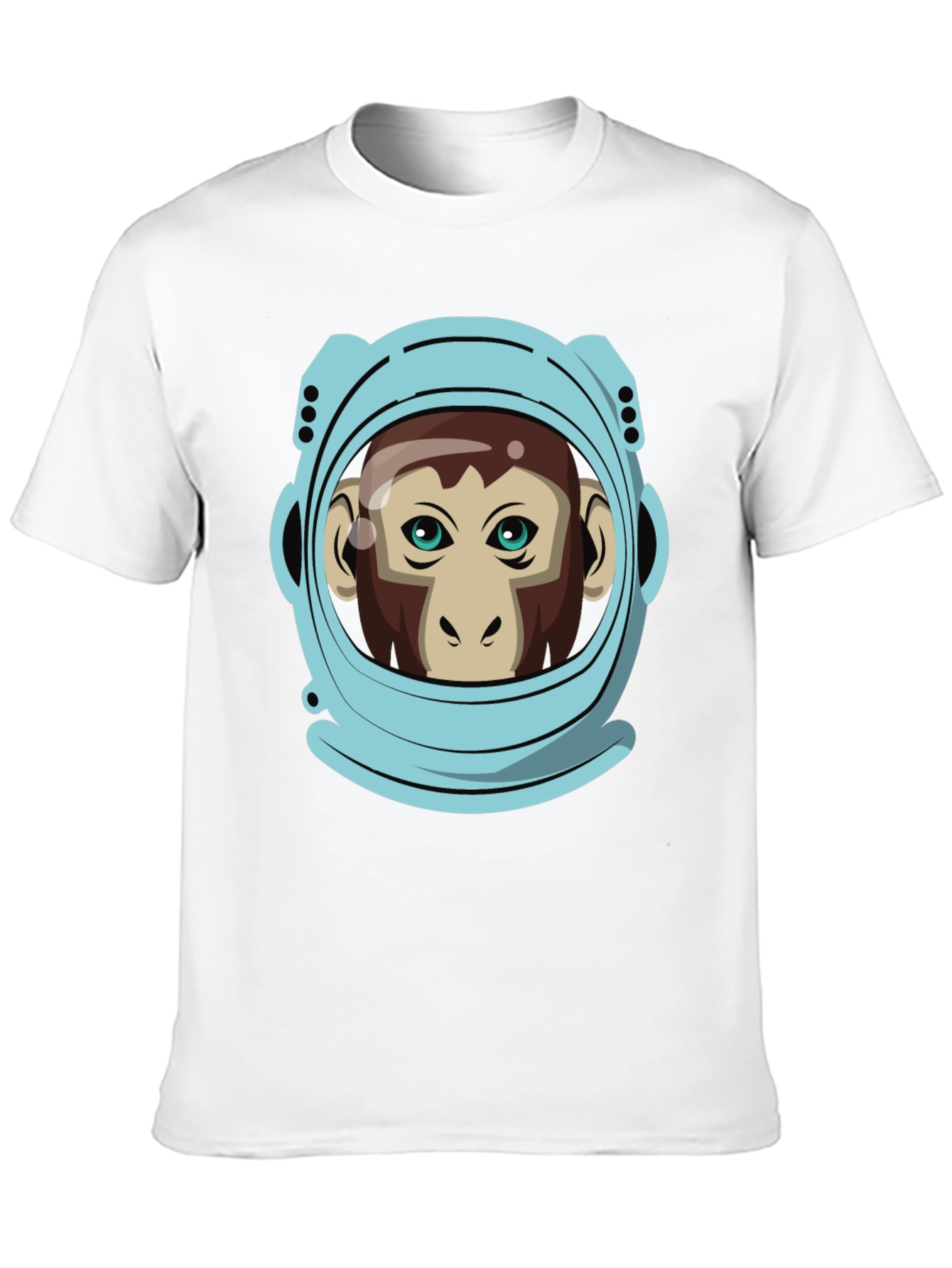 Astronaut Monkey Graphic T-Shirt - Crew Neck Black