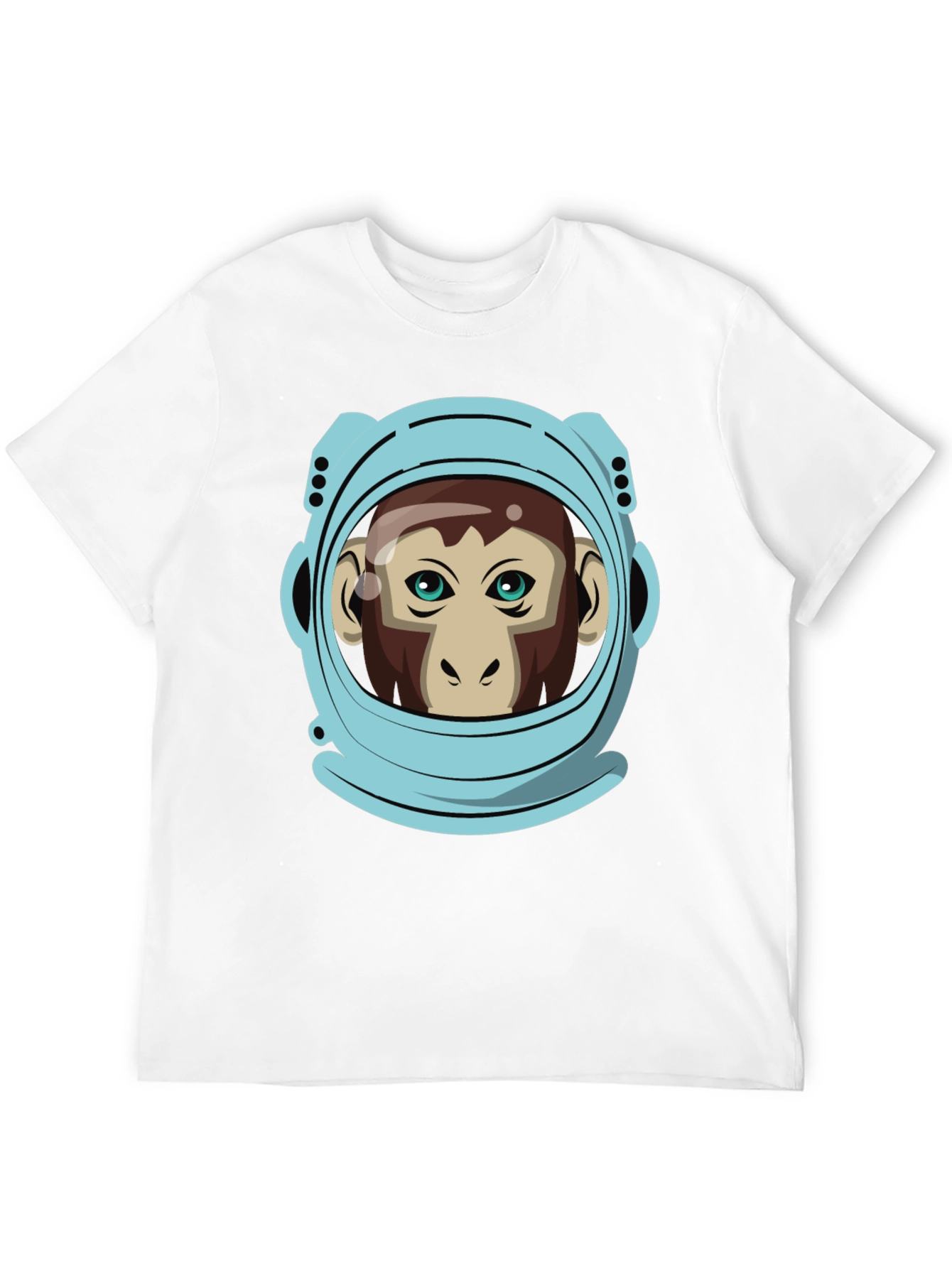 Astronaut Monkey Graphic T-Shirt - Crew Neck Black