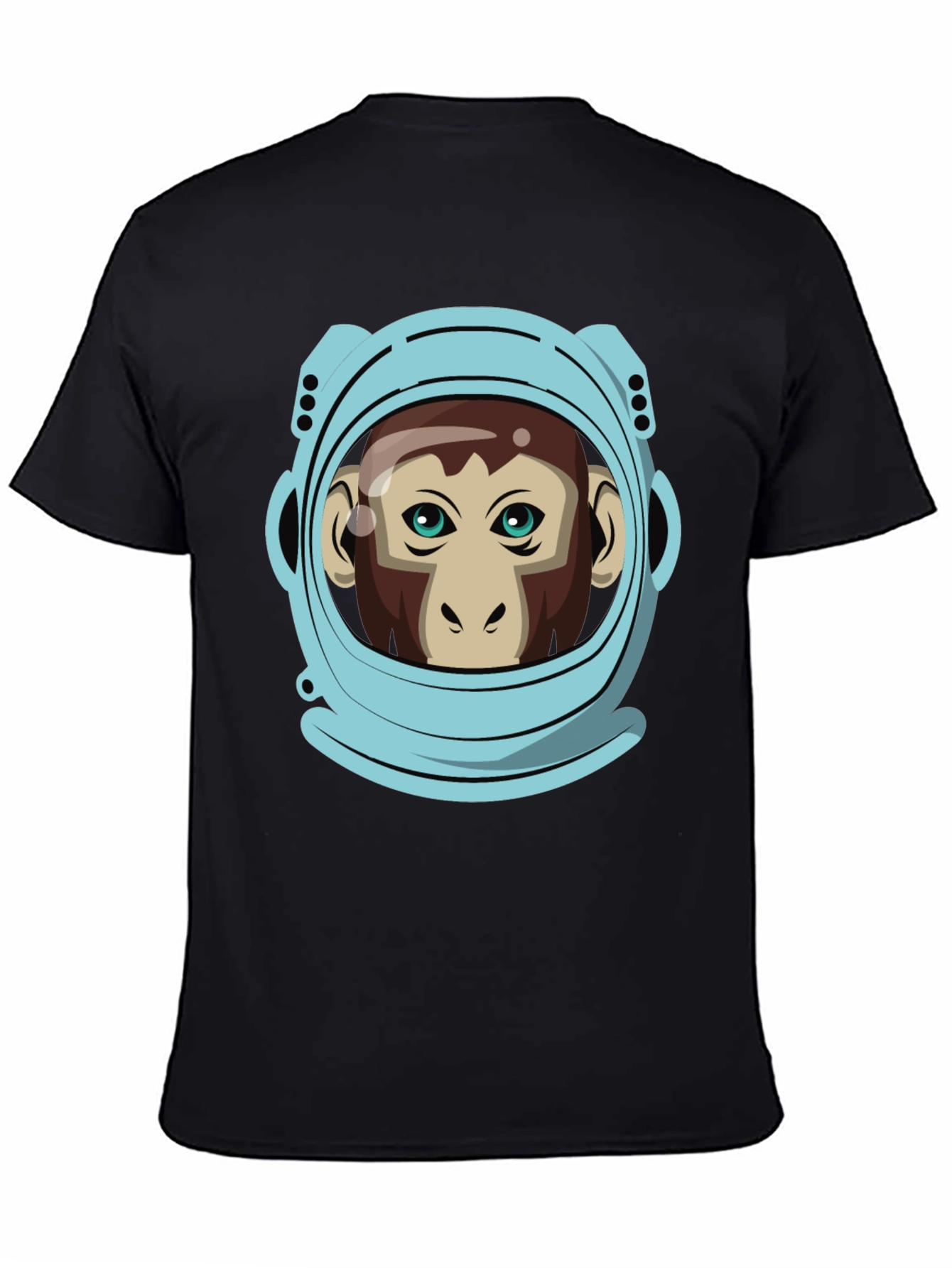 Astronaut Monkey Graphic T-Shirt - Crew Neck Black
