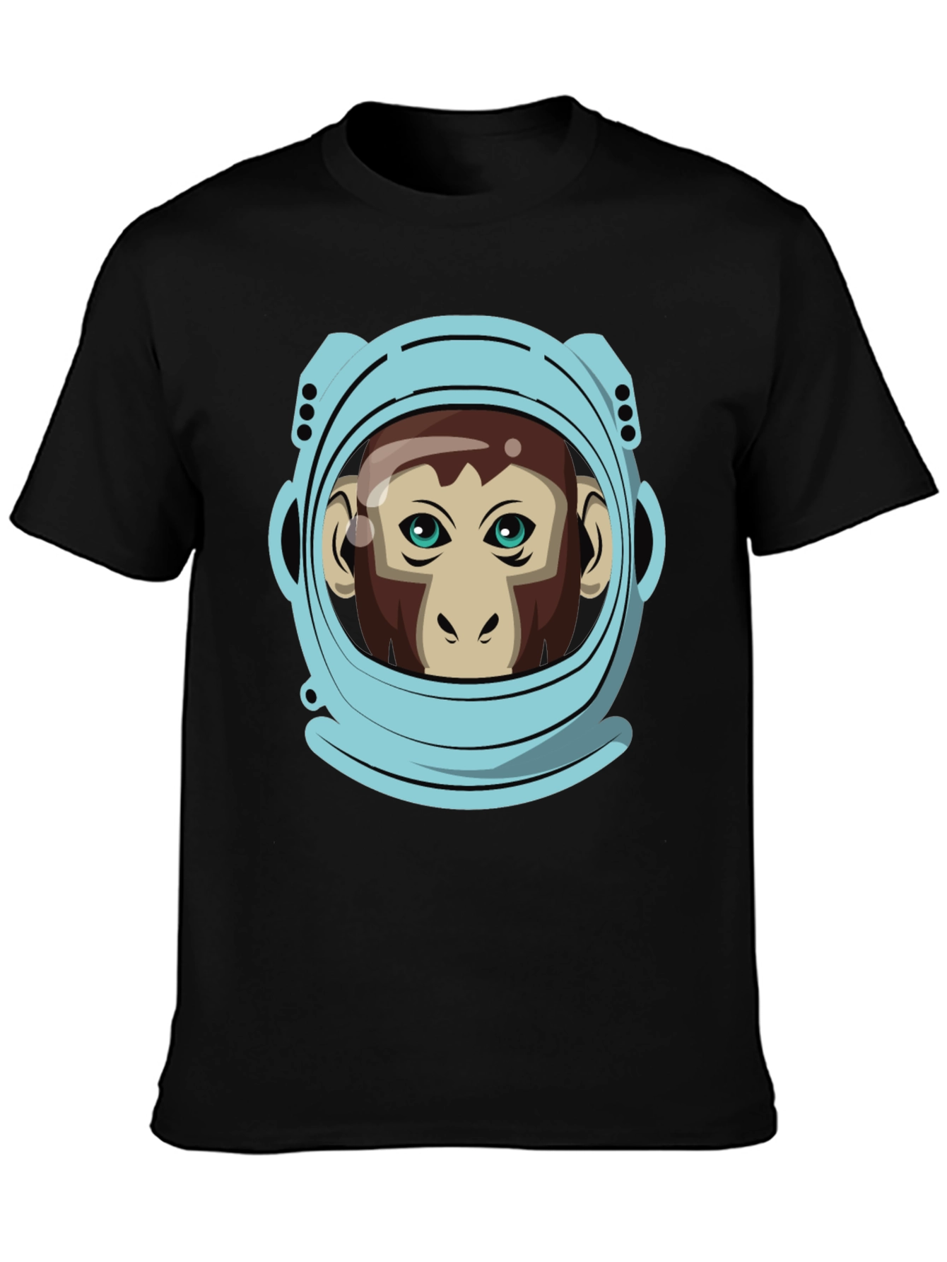 Astronaut Monkey Graphic T-Shirt - Crew Neck Black