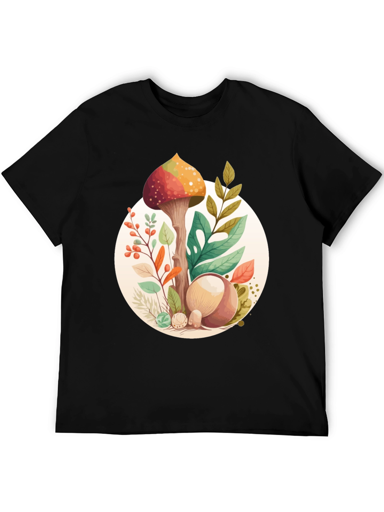 Mushroom Circle Graphic Tee - Organic Style