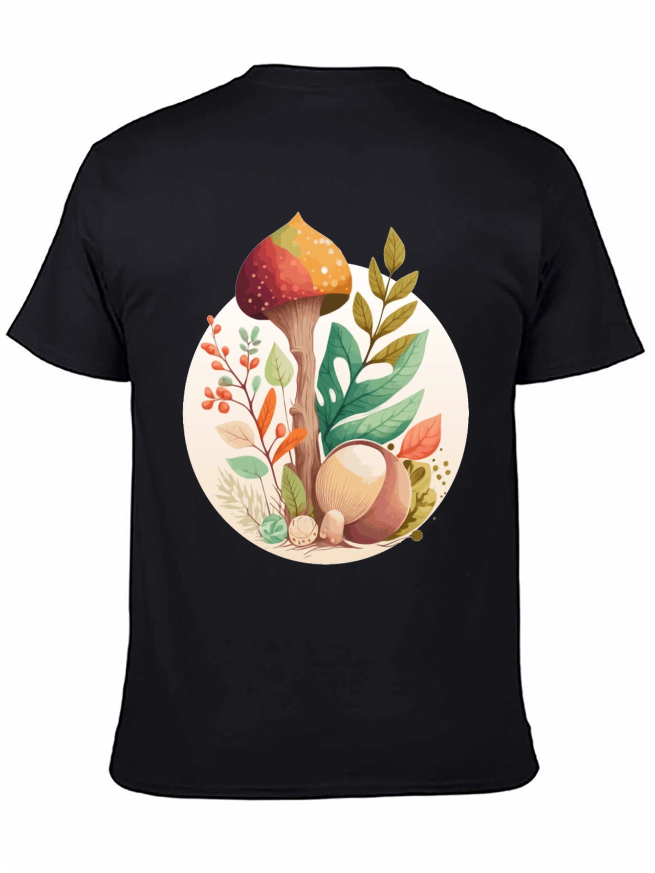 Mushroom Circle Graphic Tee - Organic Style