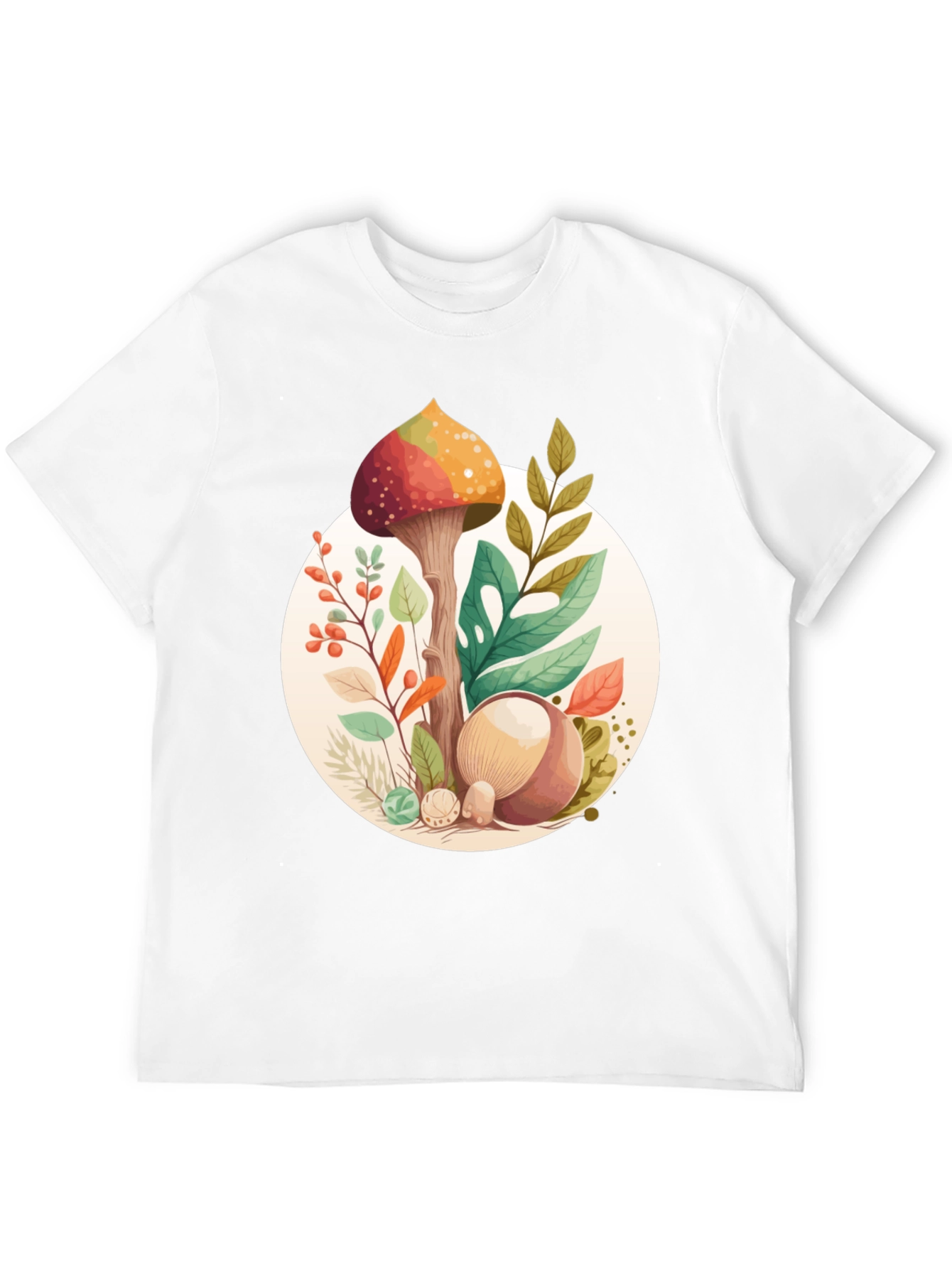 Mushroom Circle Graphic Tee - Organic Style