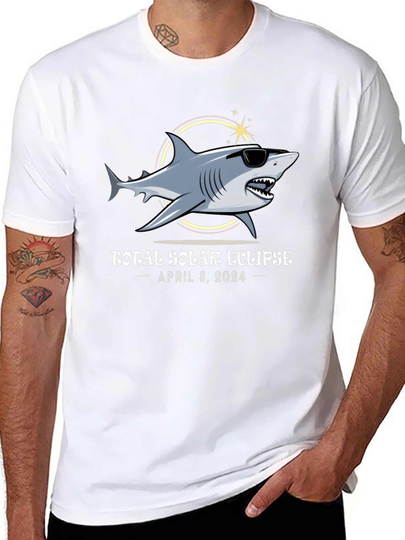 Total Solar Eclipse 2024 Shark T-Shirt
