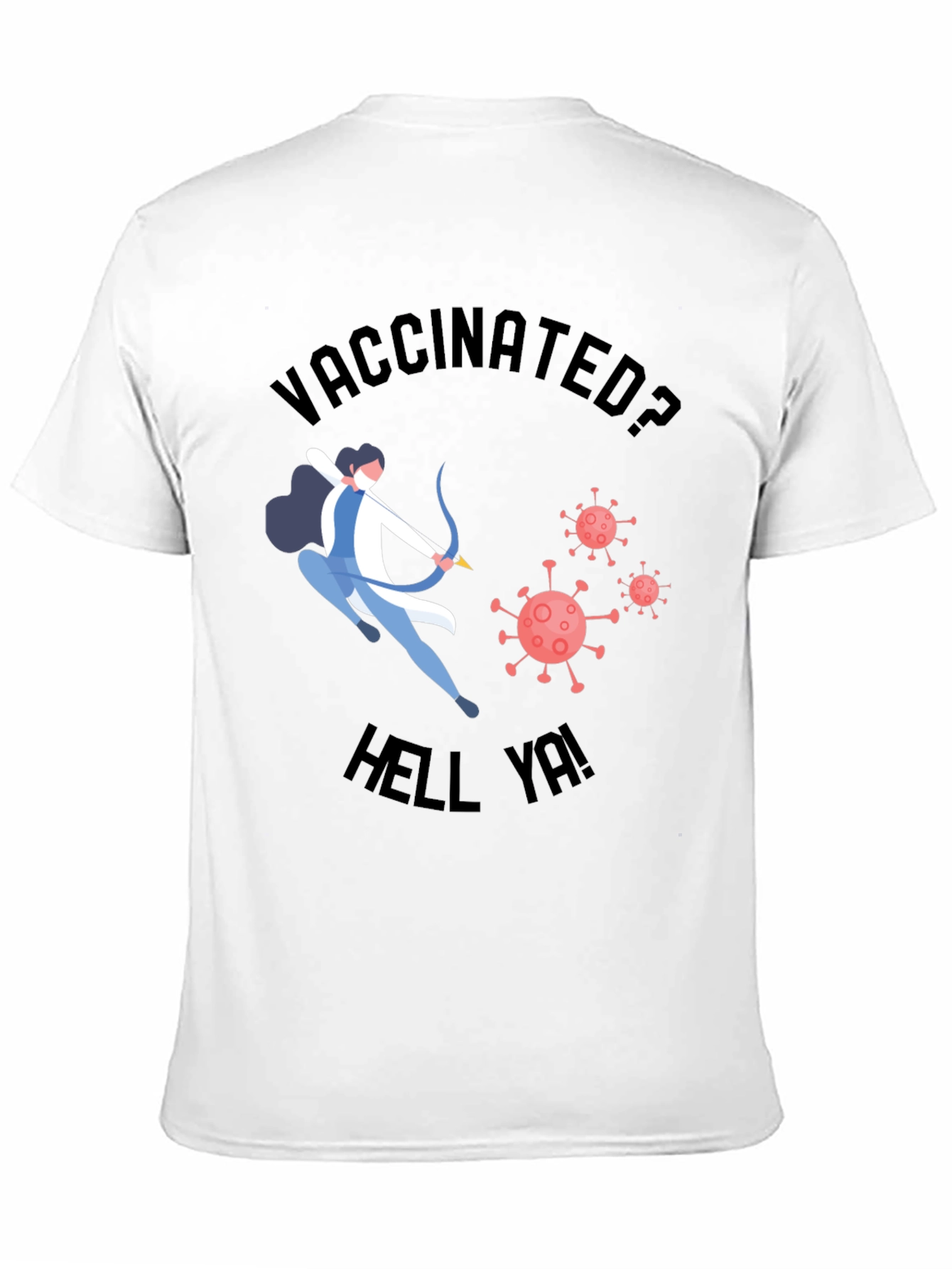 Vaccinated Archer Graphic T-Shirt - Black Crew Neck Tee