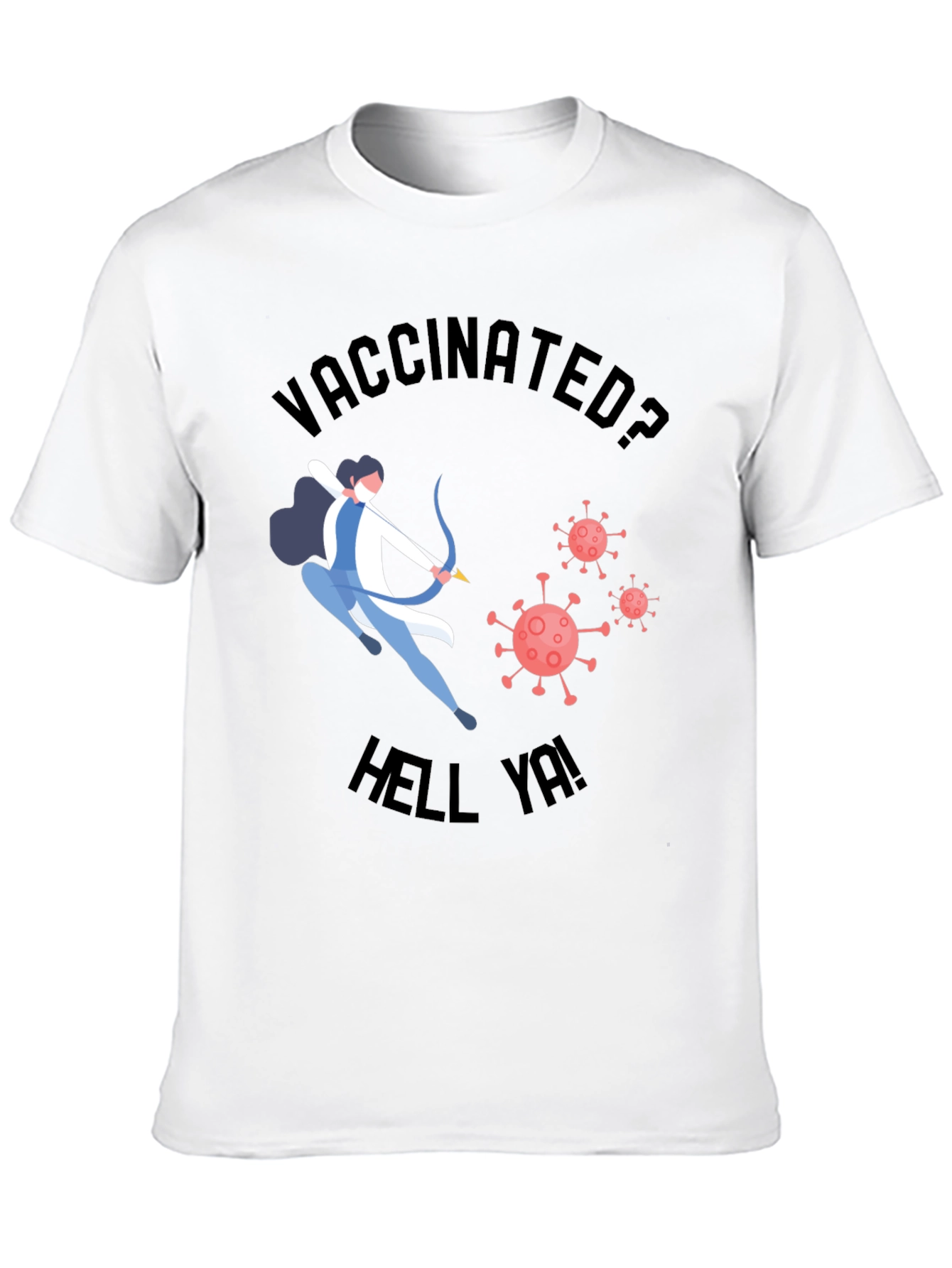Vaccinated Archer Graphic T-Shirt - Black Crew Neck Tee