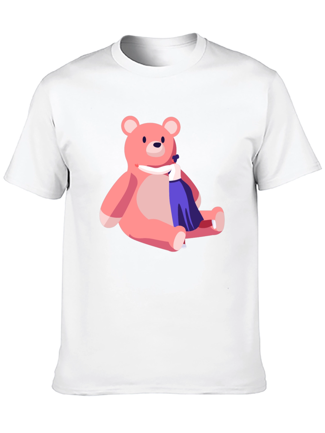 Cute Cartoon Bear Graphic Black T-Shirt