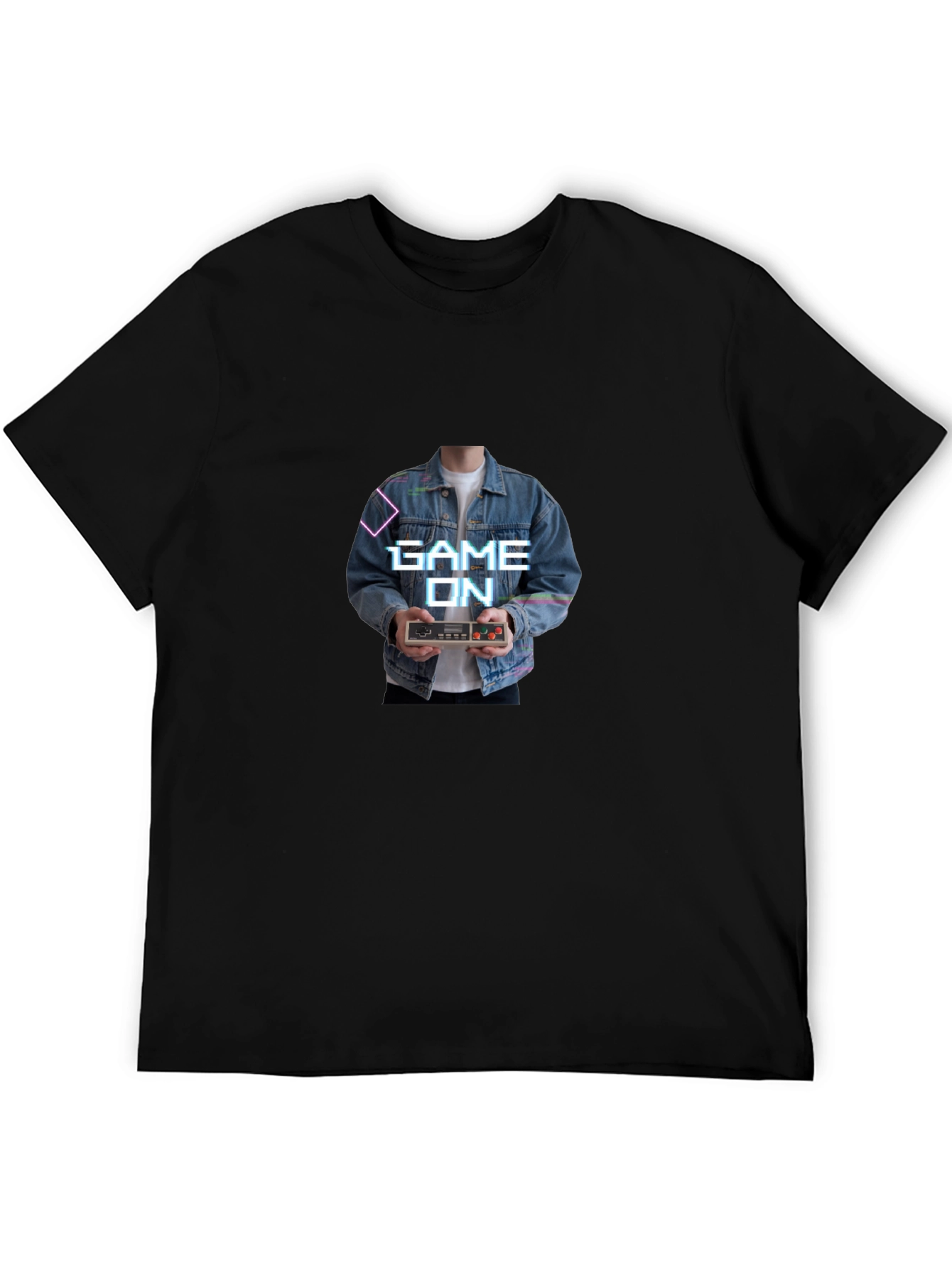 Game On Retro Controller Graphic Tee - Black