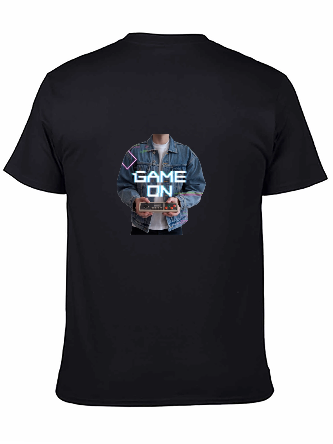 Game On Retro Controller Graphic Tee - Black