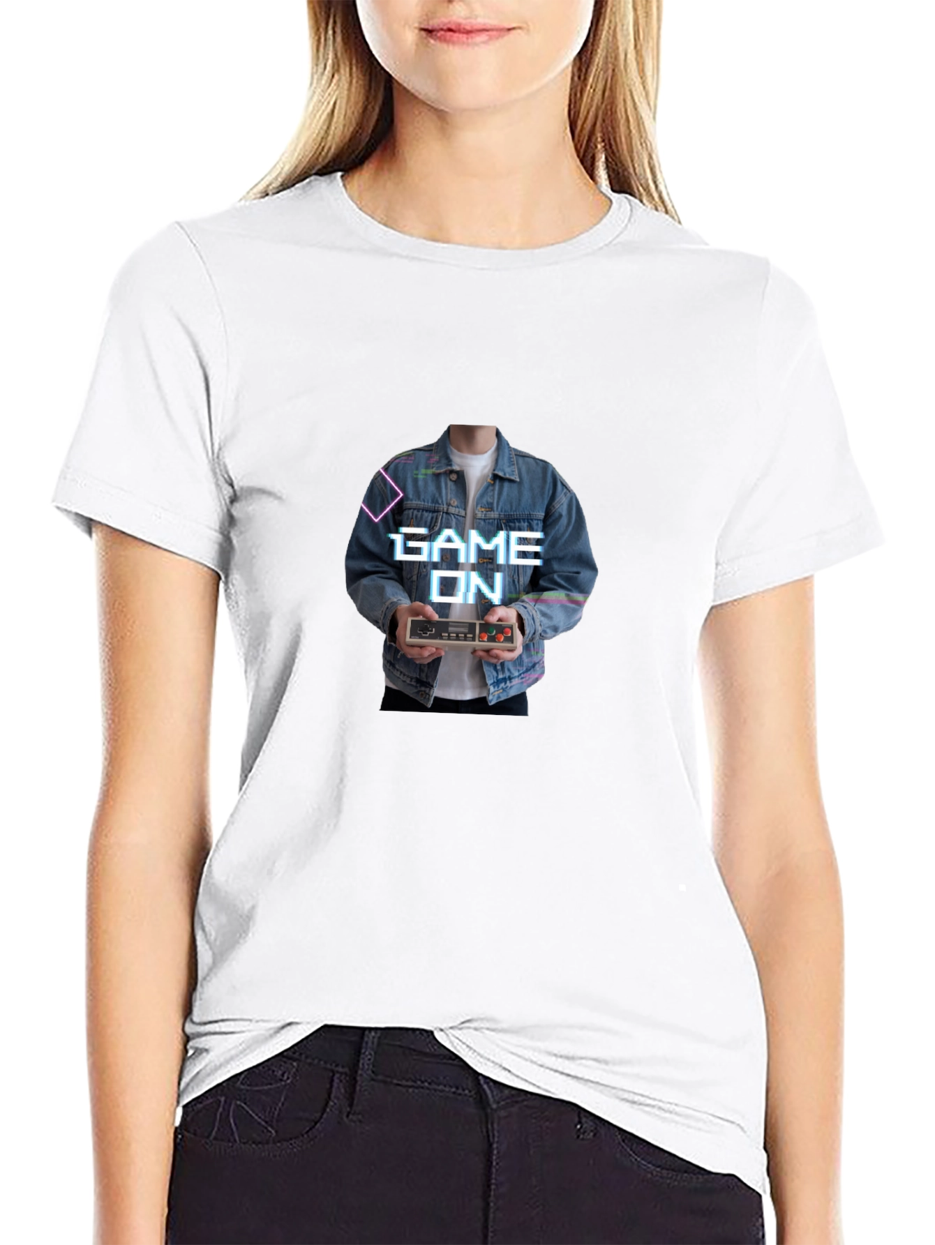 Game On Retro Controller Graphic Tee - Black