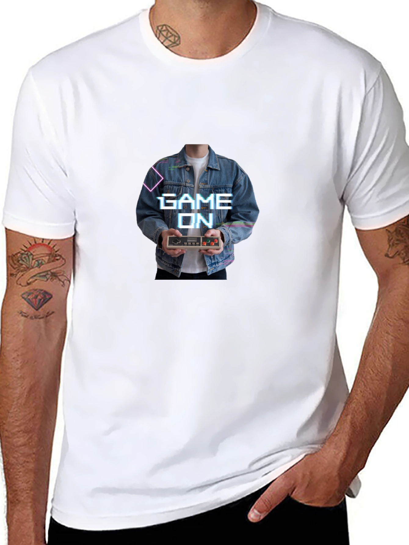 Game On Retro Controller Graphic Tee - Black