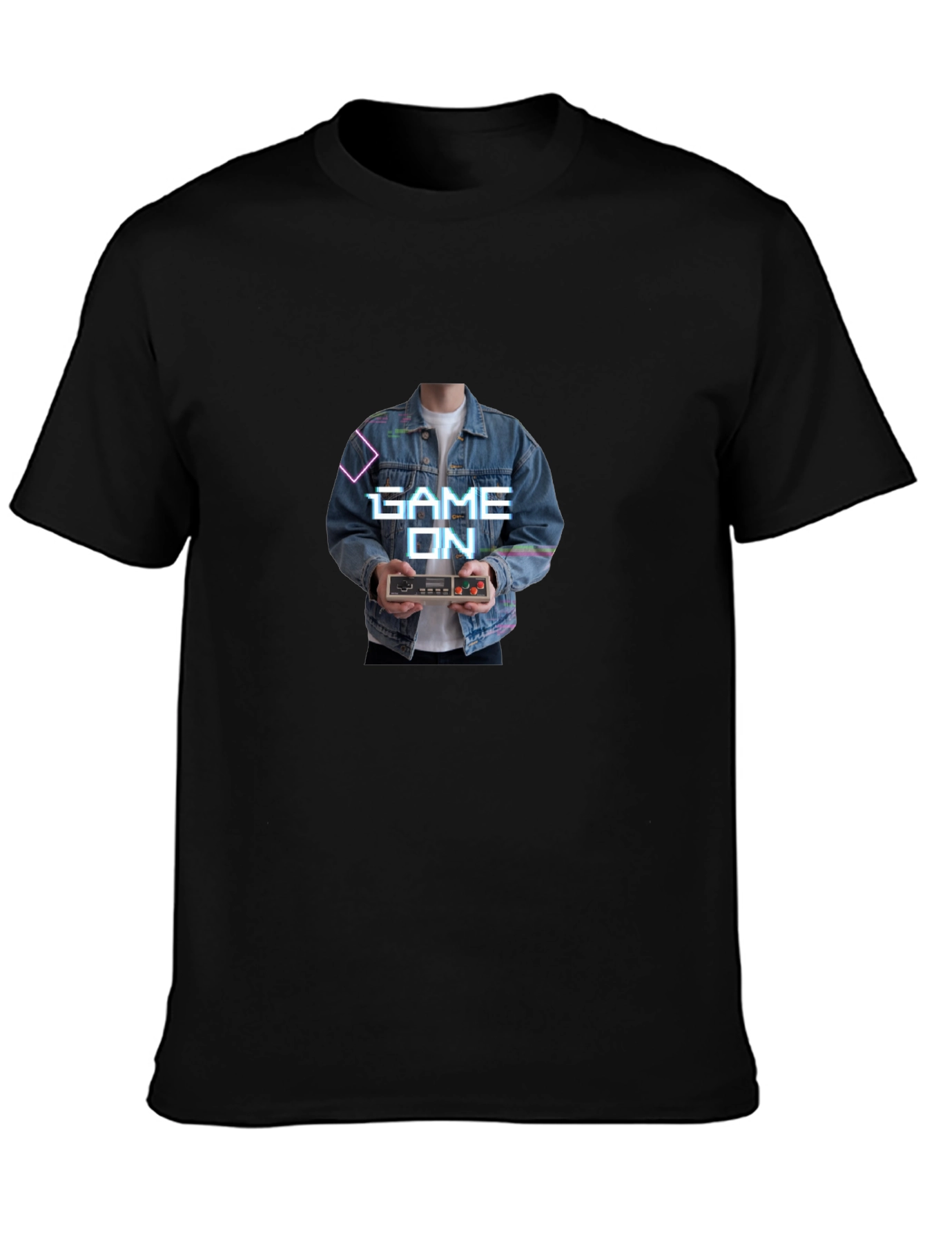 Game On Retro Controller Graphic Tee - Black