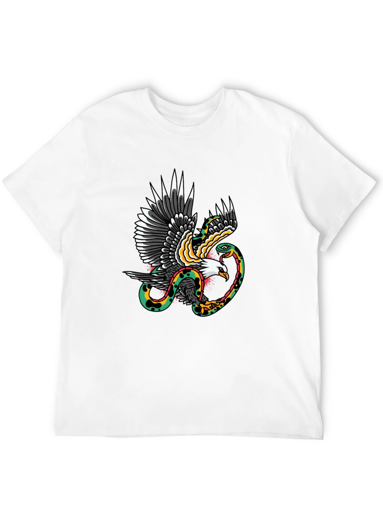 Eagle & Snake Graphic Print Black T-Shirt