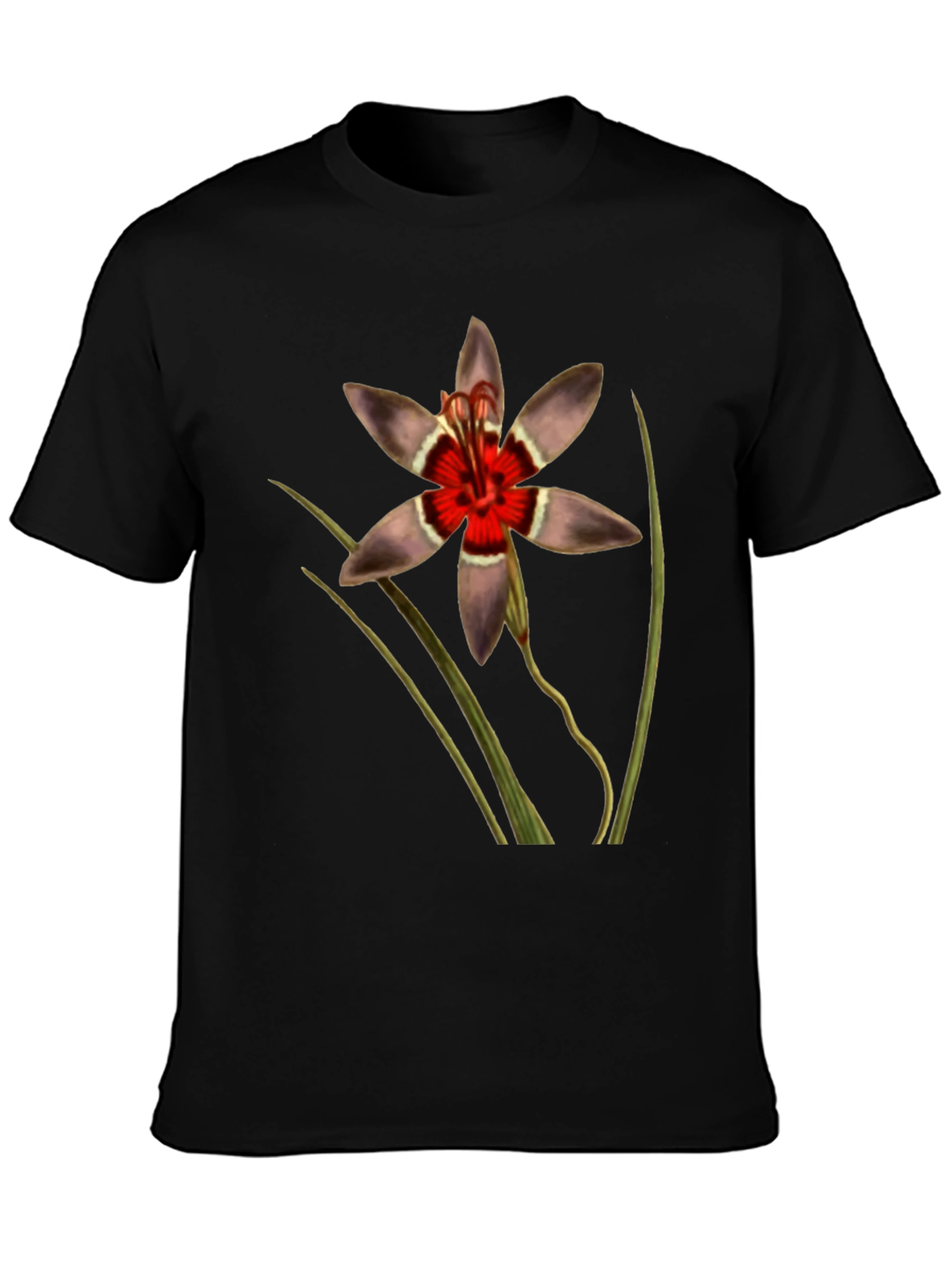 Botanical Floral T-Shirt - Black Graphic Tee