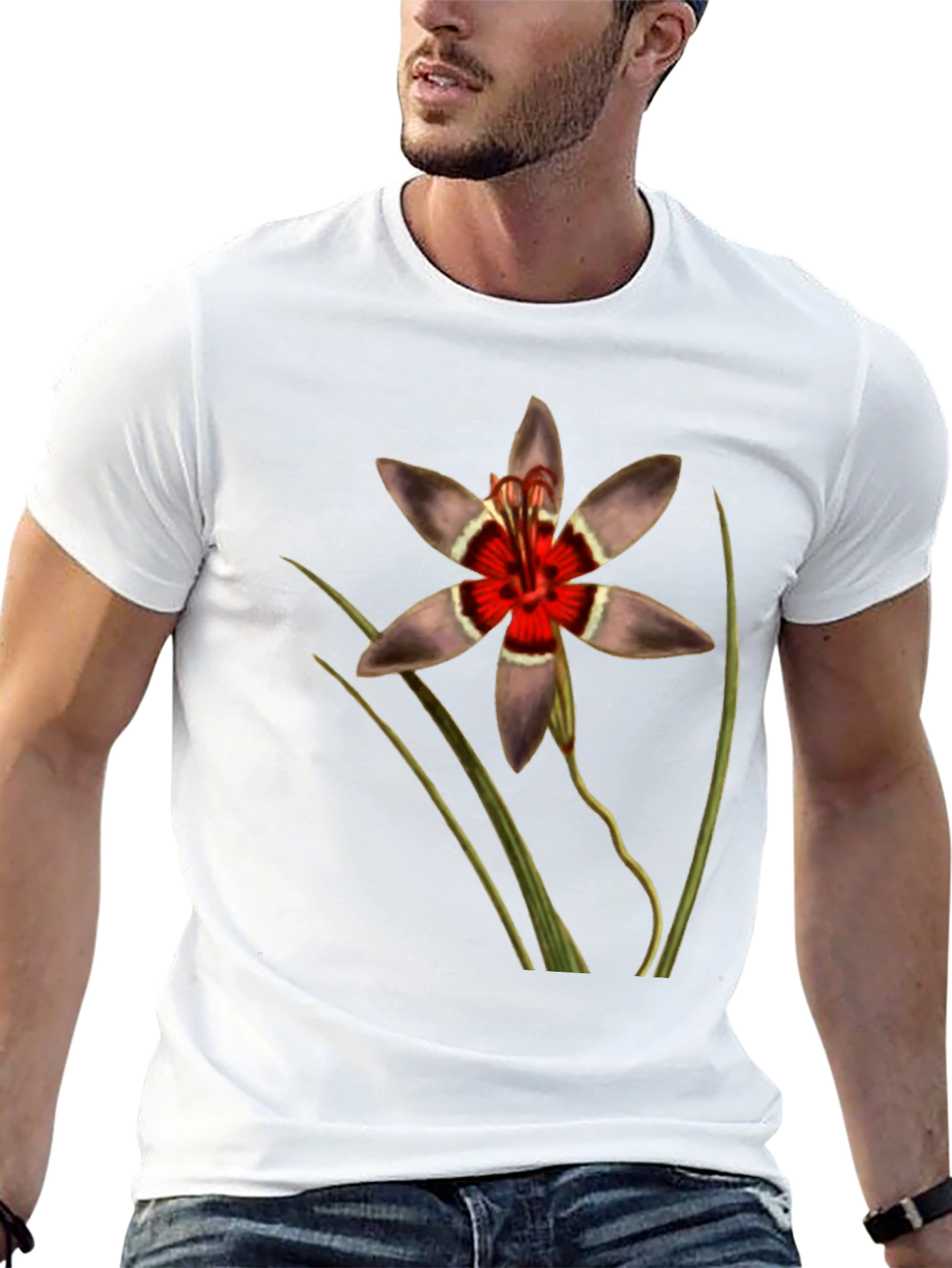 Botanical Floral T-Shirt - Black Graphic Tee